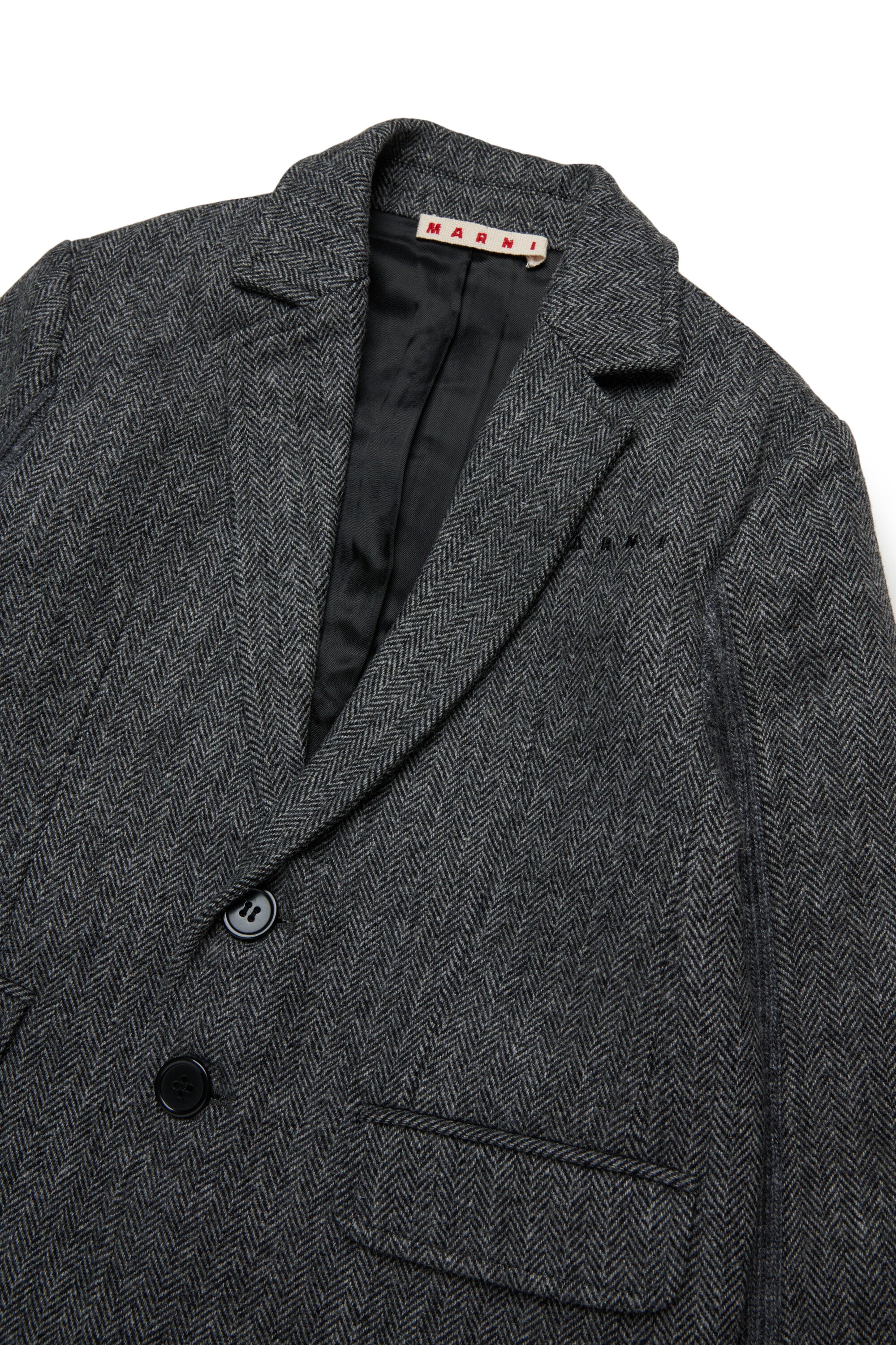 Herringbone wool blend blazer jacket