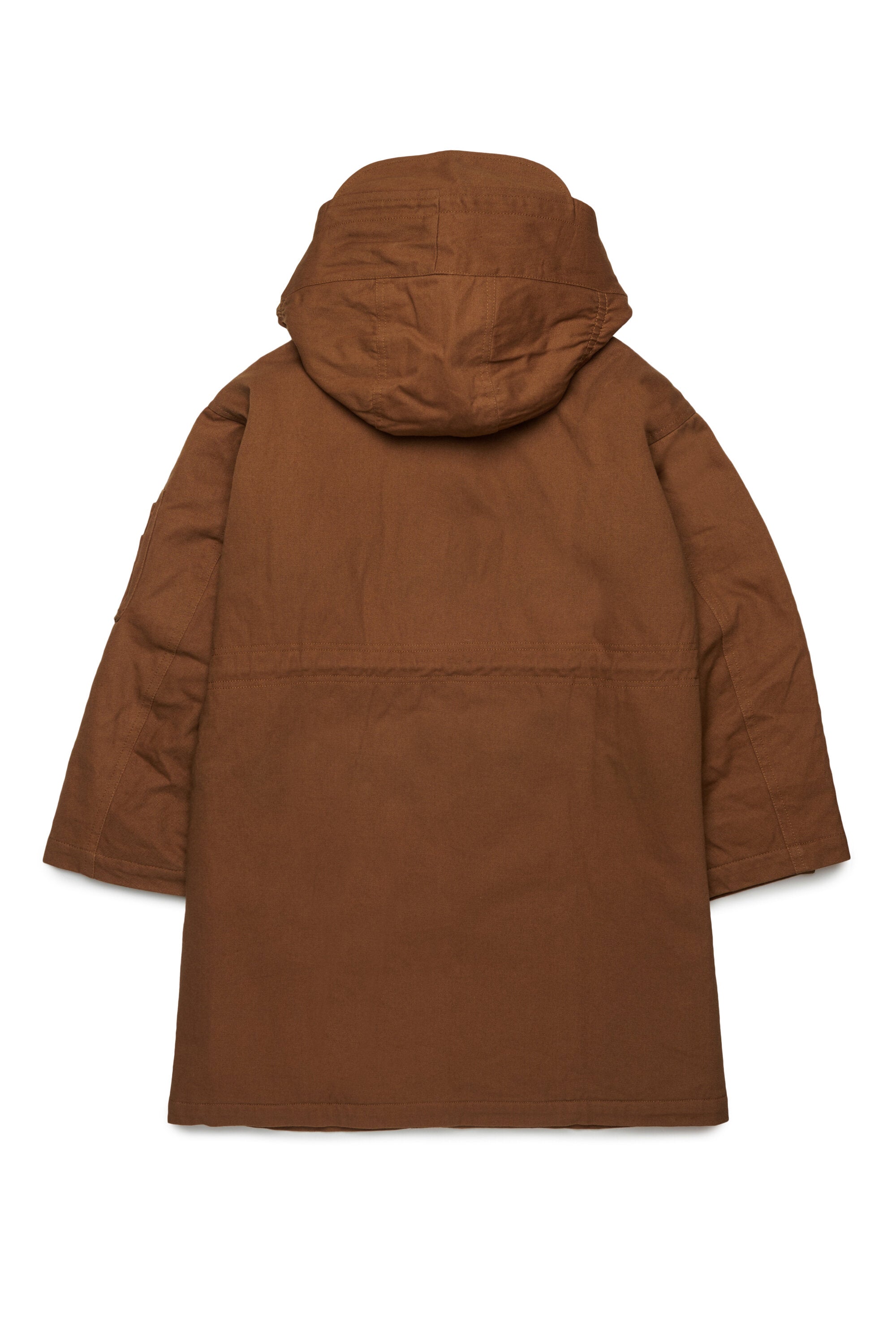 Parka de gabardina con capucha y cordón de ajuste