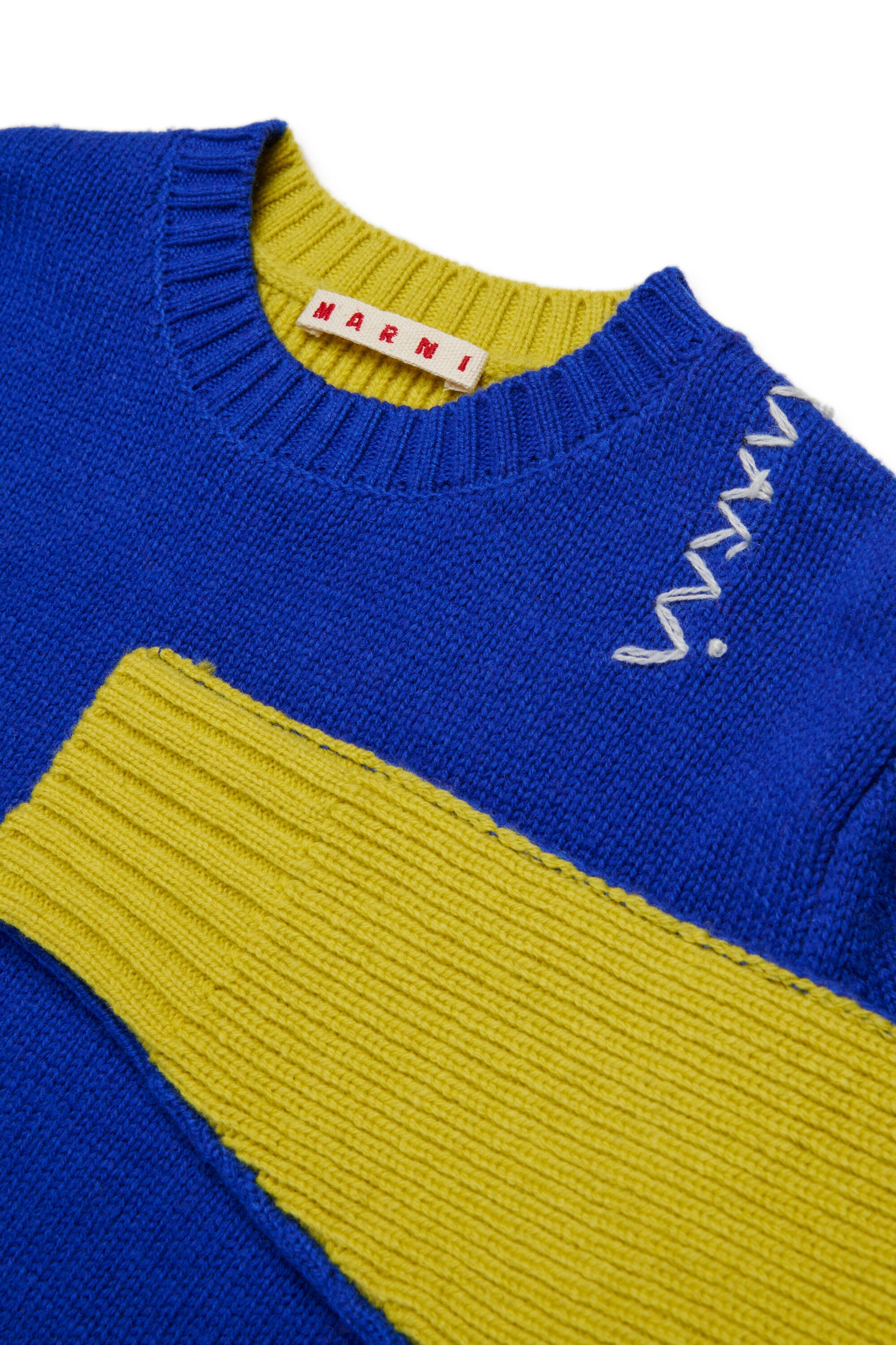 Colorblock wool blend pullover