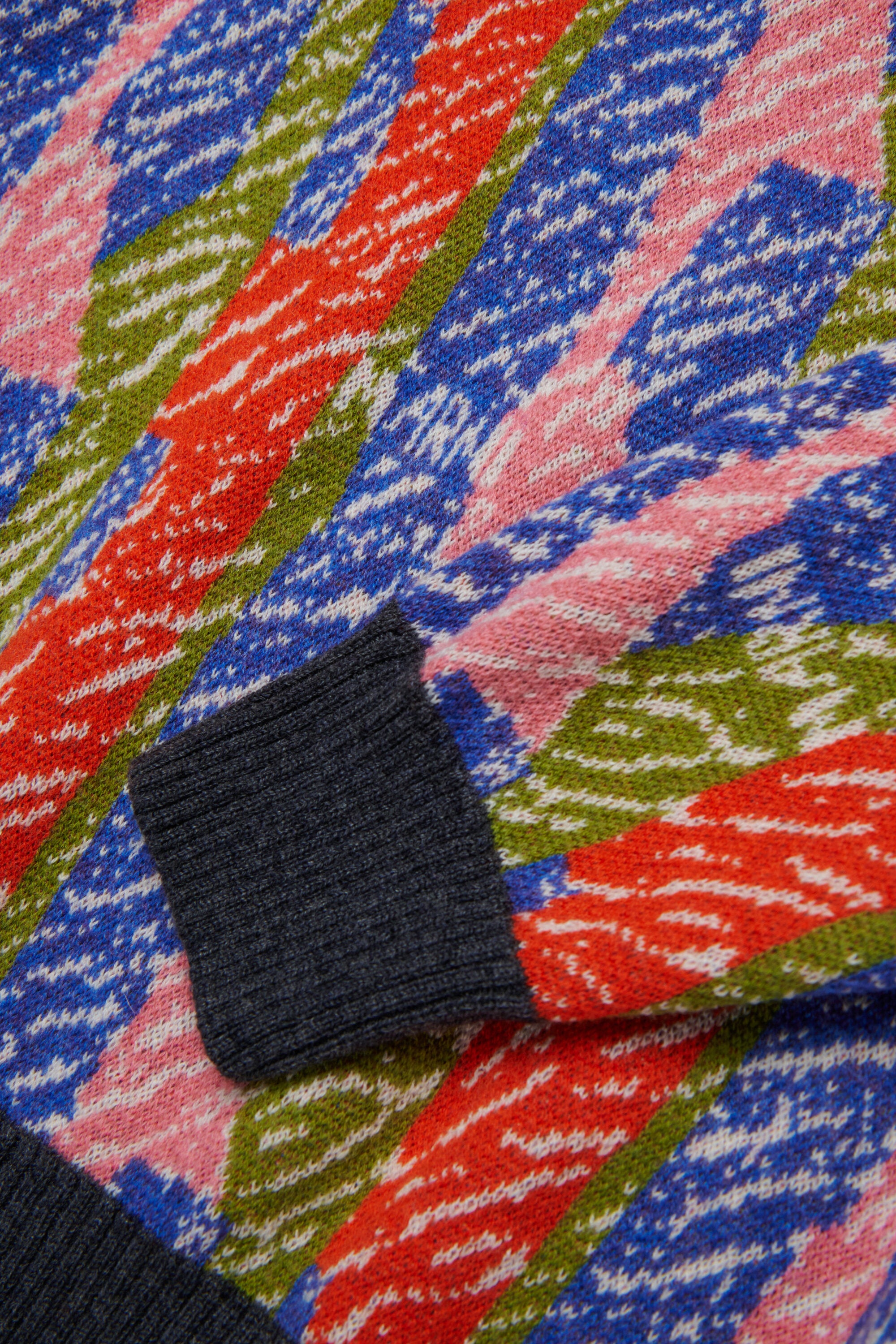 Allover wool blend jacquard stripes pullover