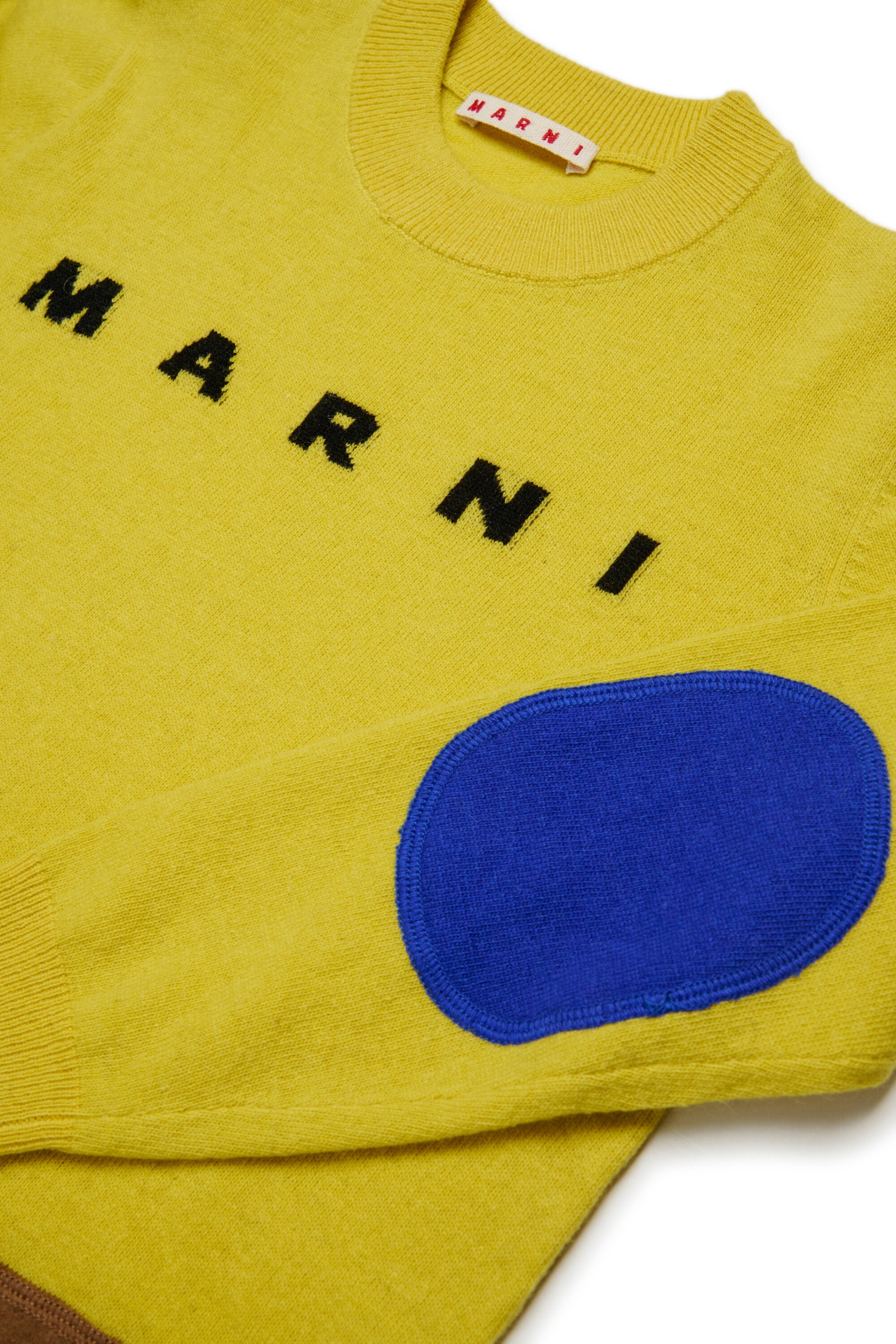 Wool blend pullover with elbow patches