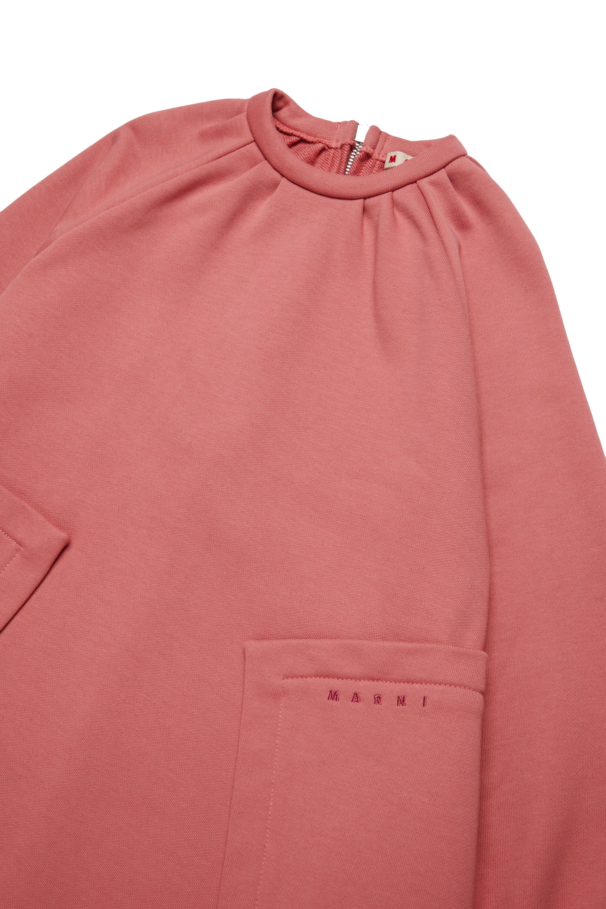 Mini fleece dress with patch pockets