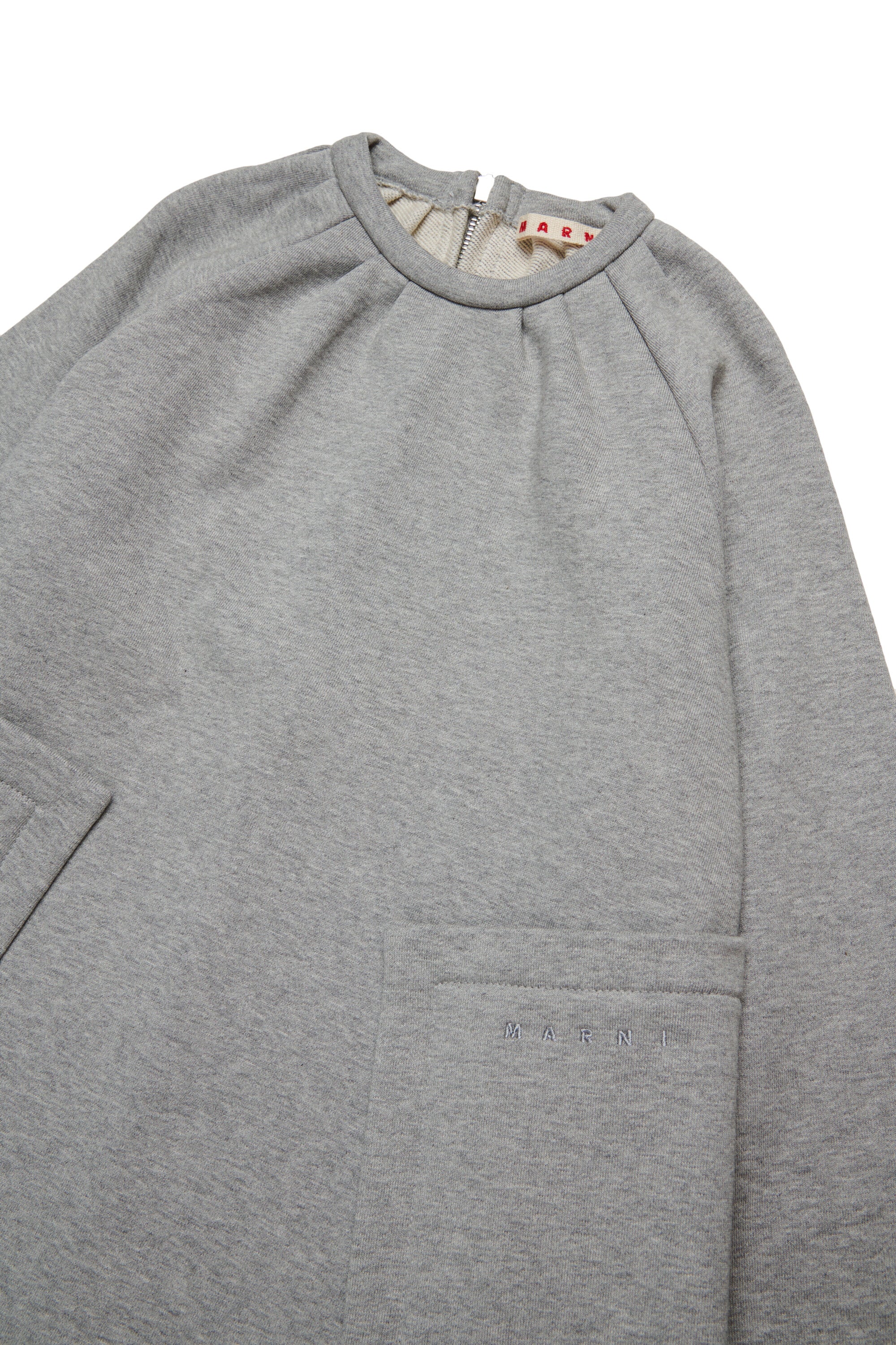 Minivestido de felpa con bolsillos de parche