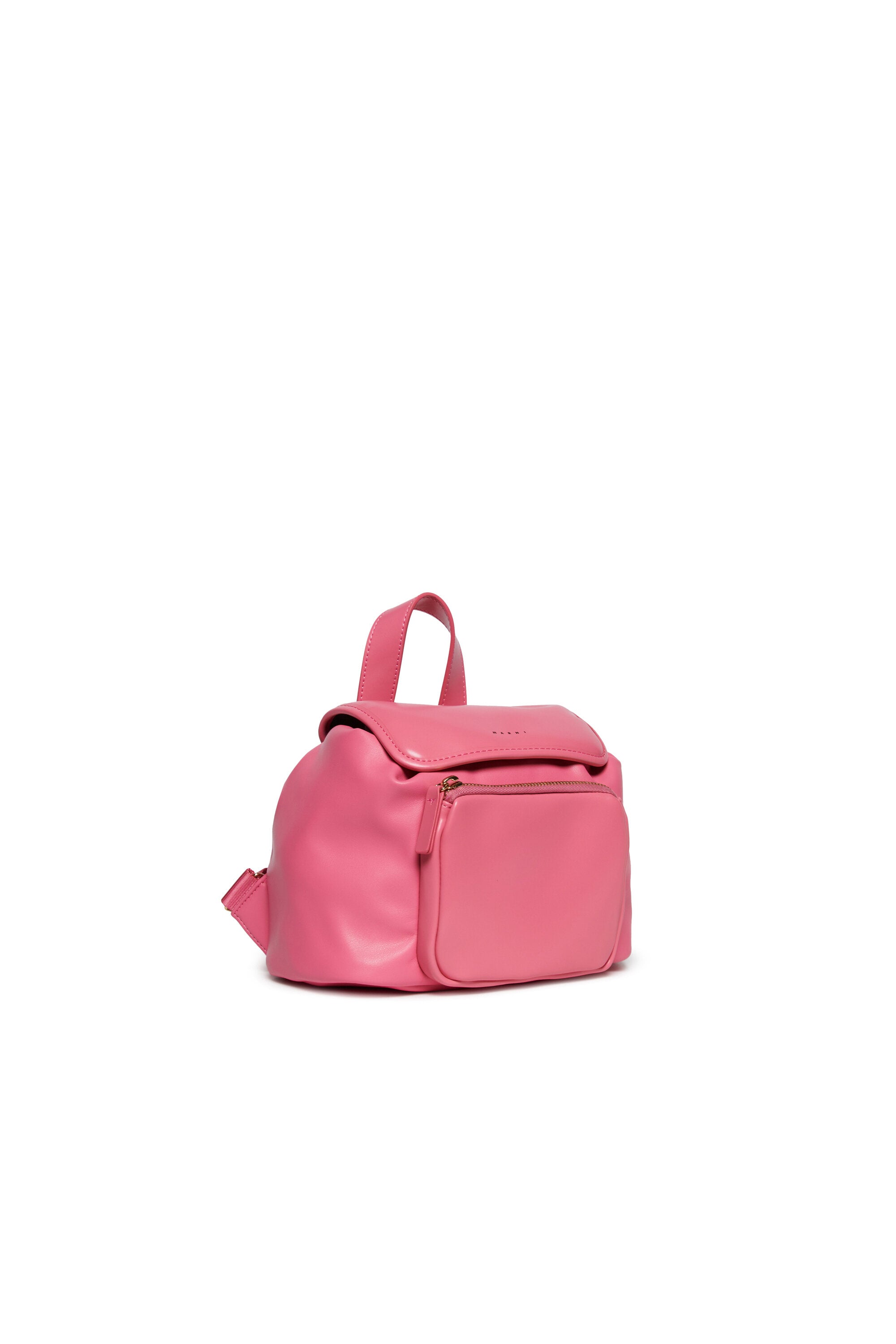 Coated fabric backpack with logo