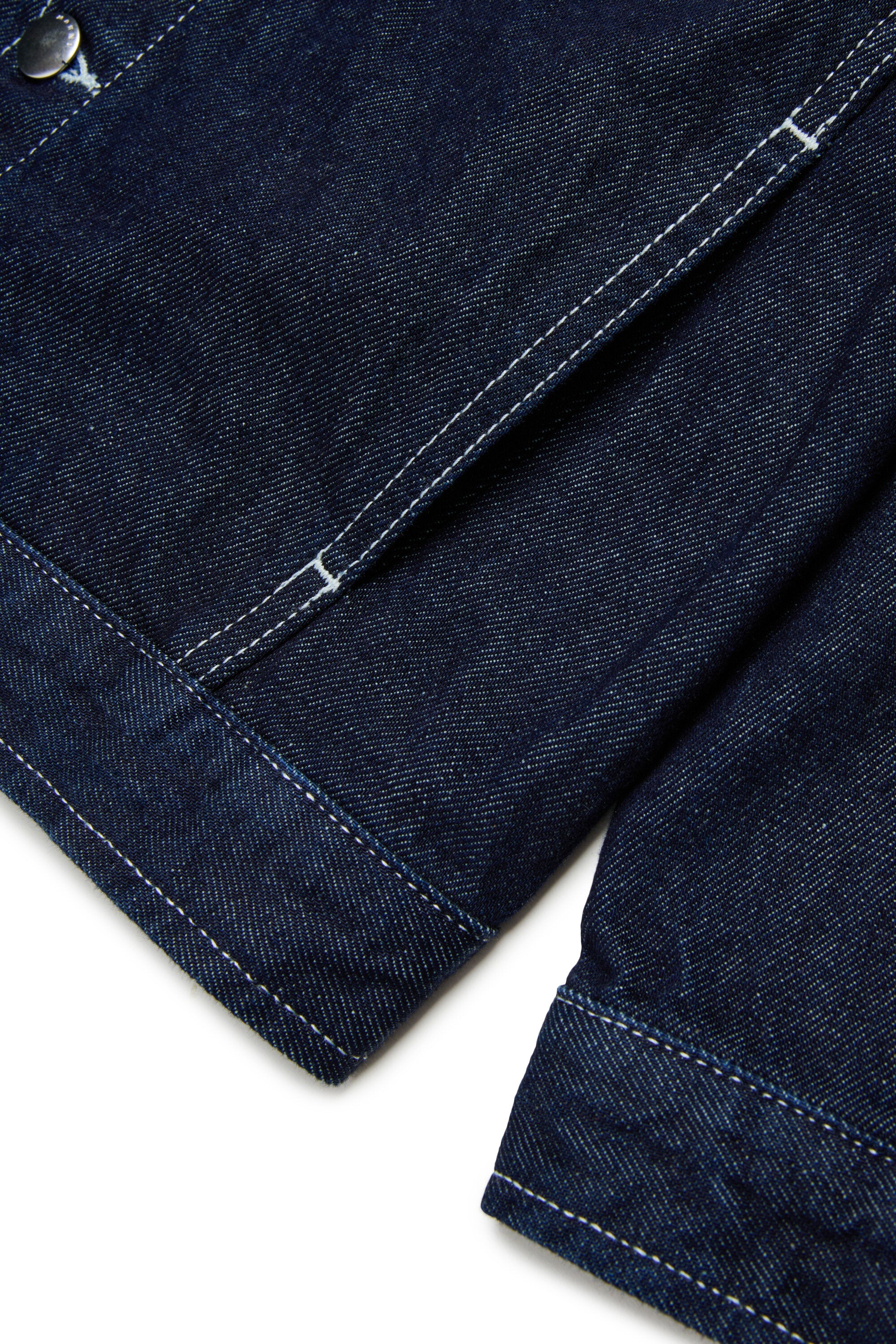 Denim jacket with printed logo