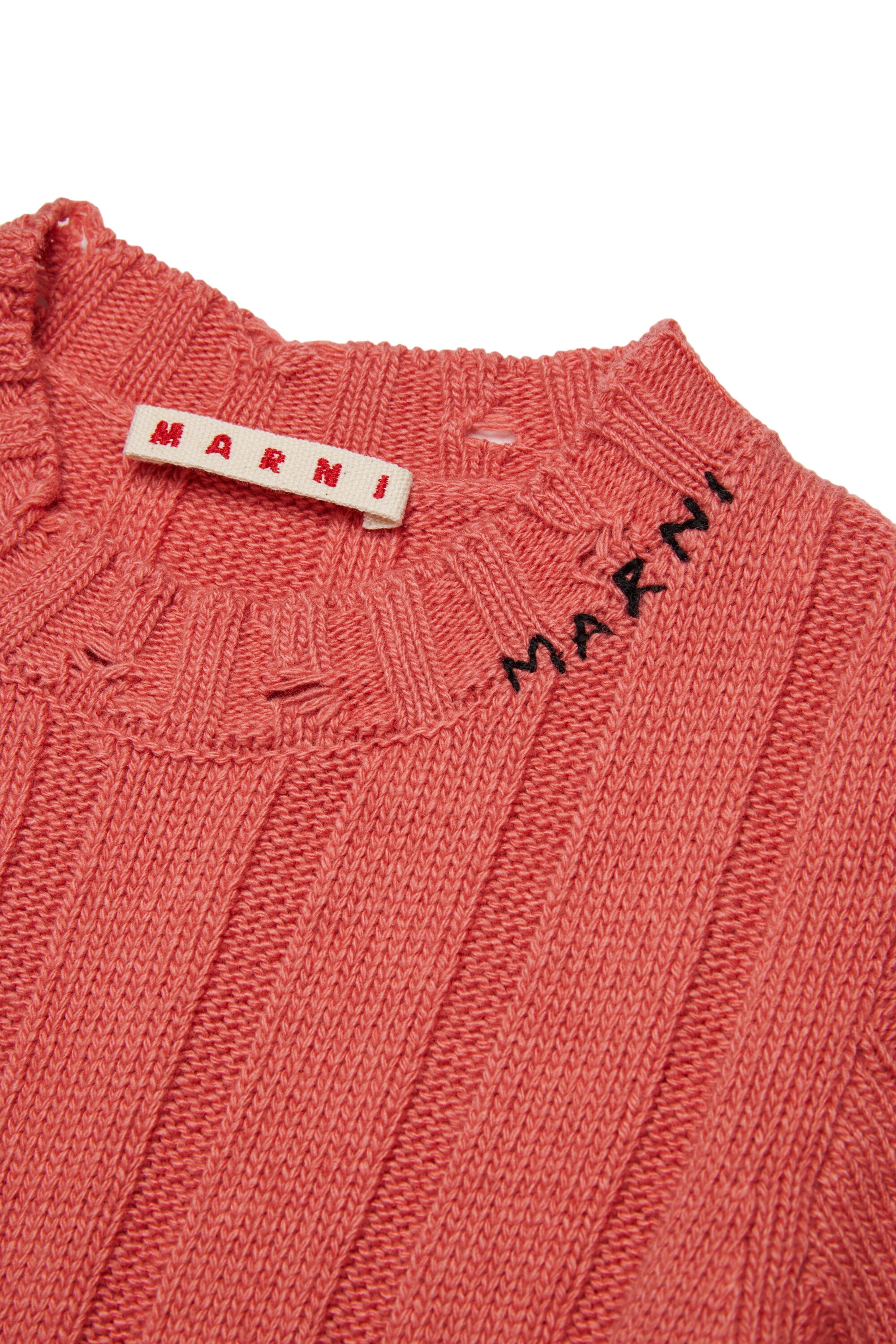 Vestido largo de lana con roturas