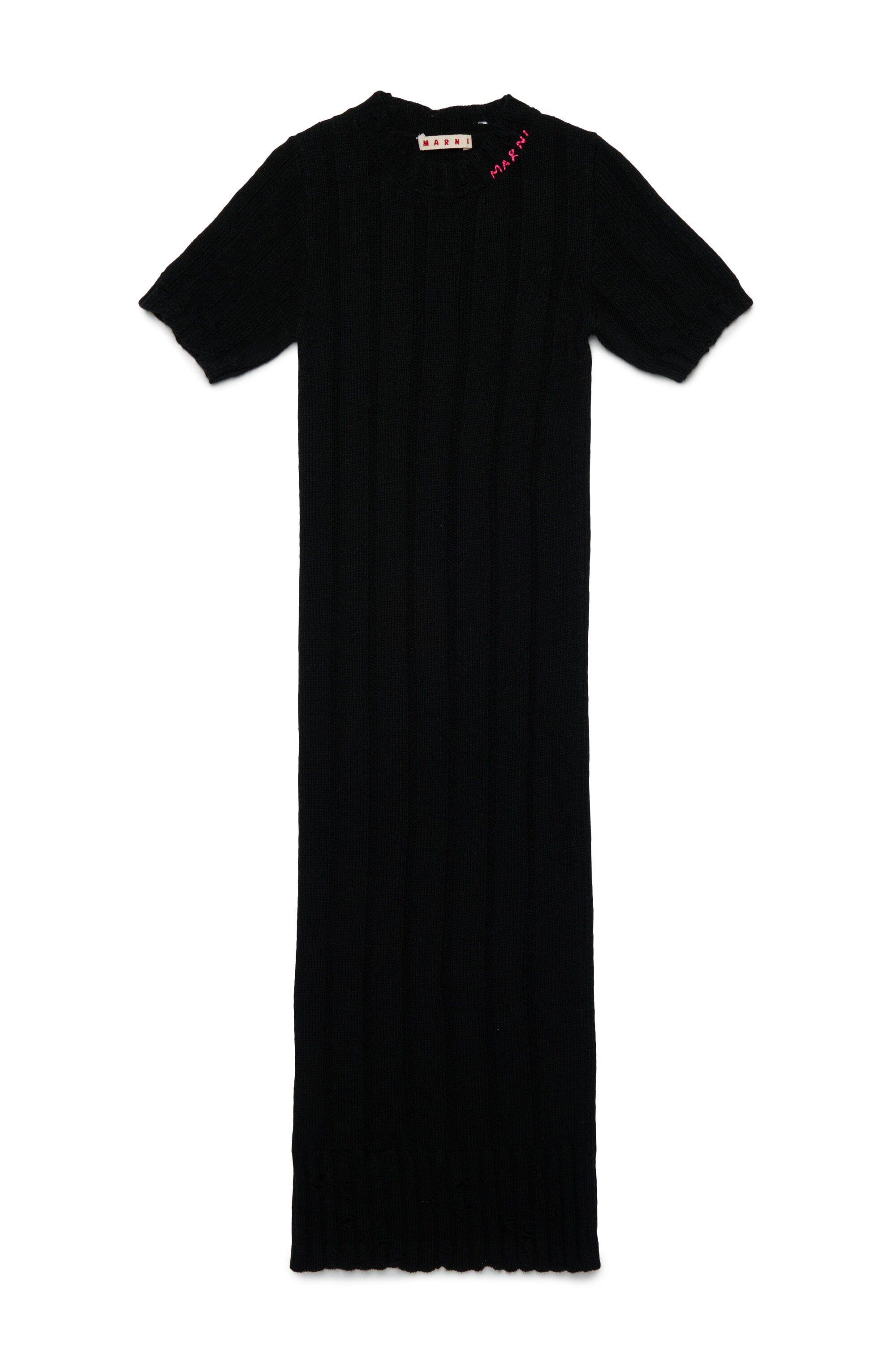 Vestido largo de lana con roturas