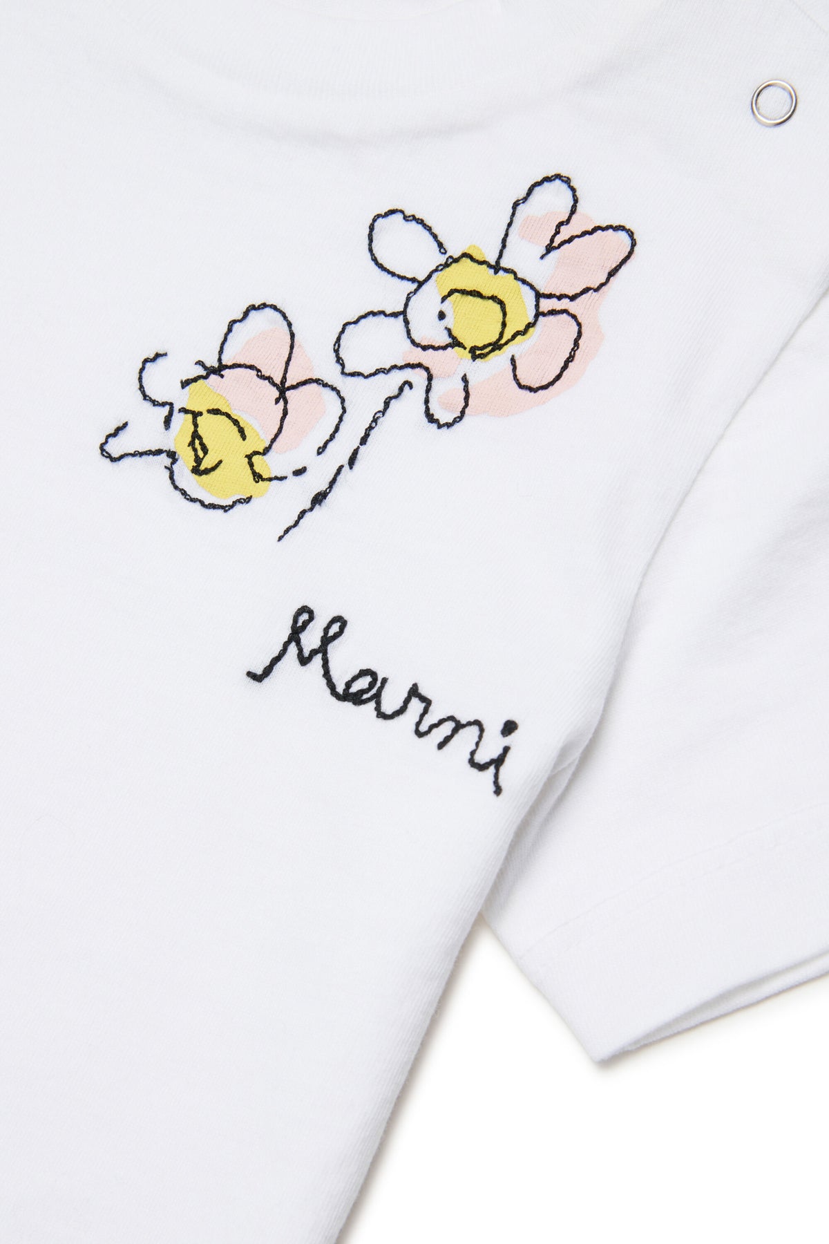 T-shirt with logo and floral embroidery