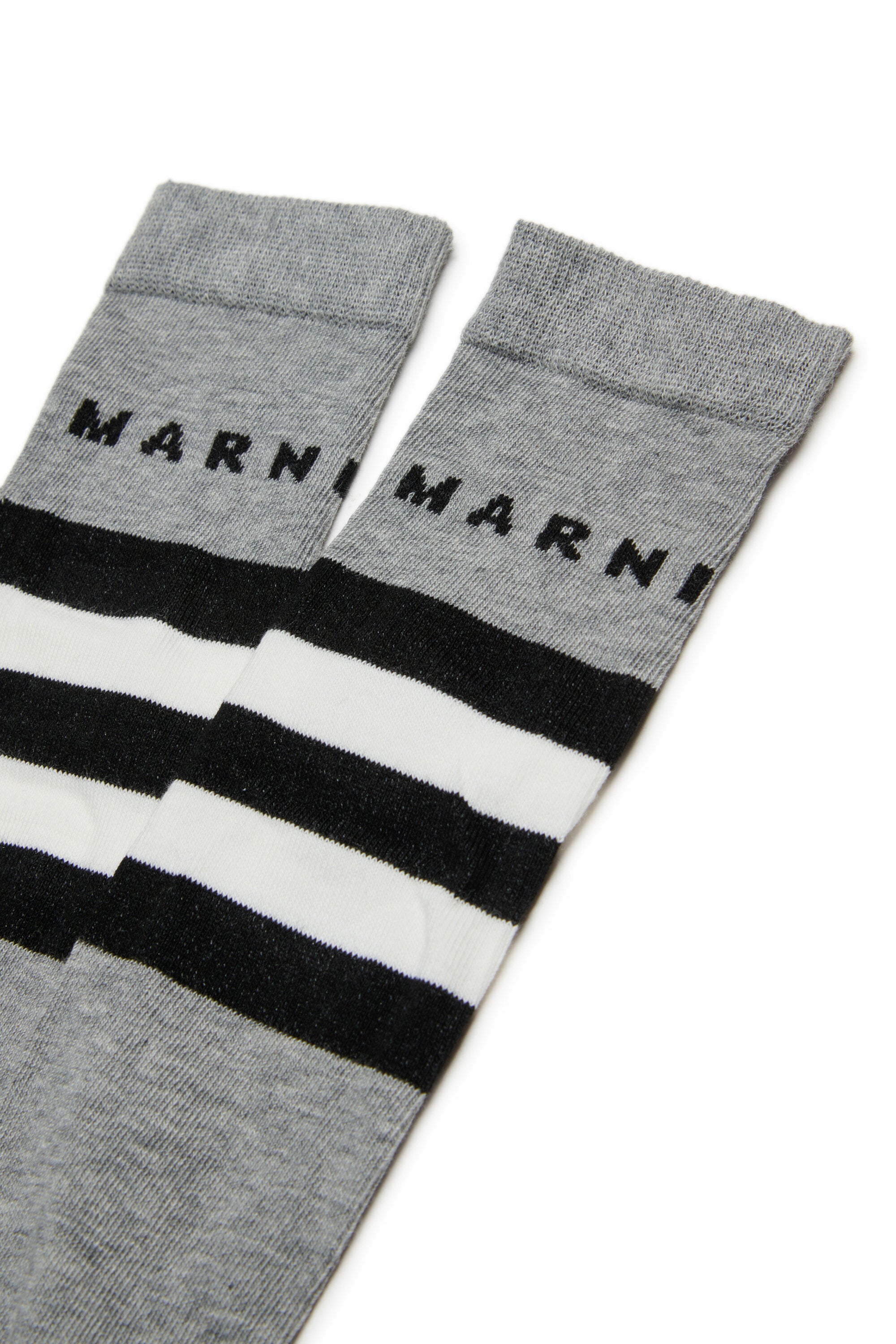Cotton blend socks with stripes and logo