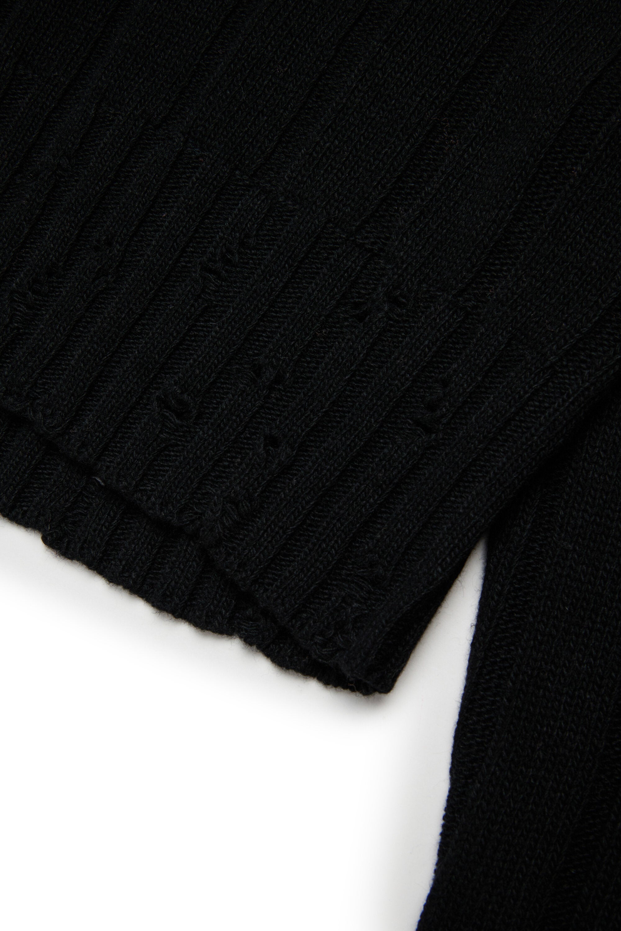 Jersey corto de mezcla de lana con rotos