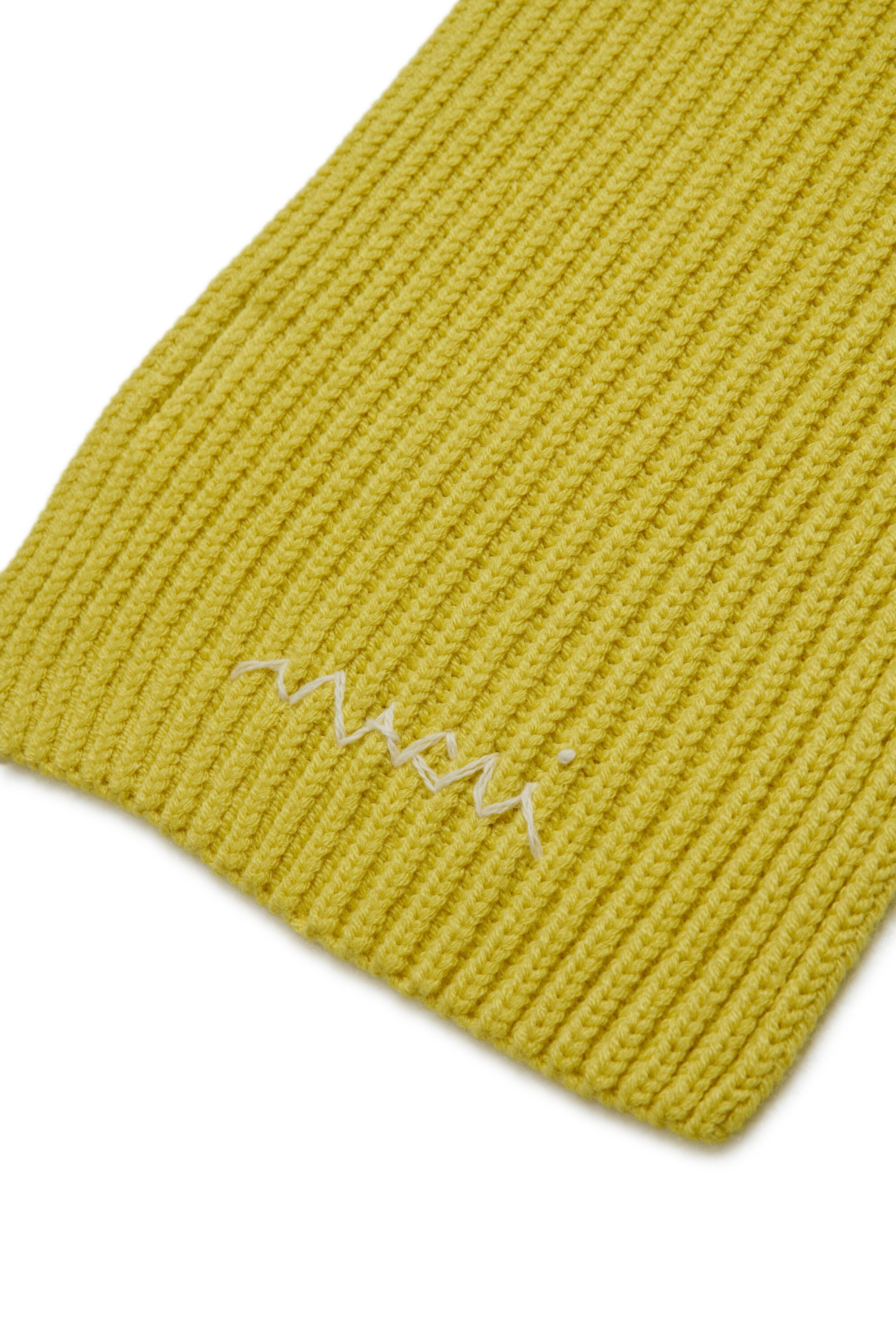 Wool-blend knit scarf with logo