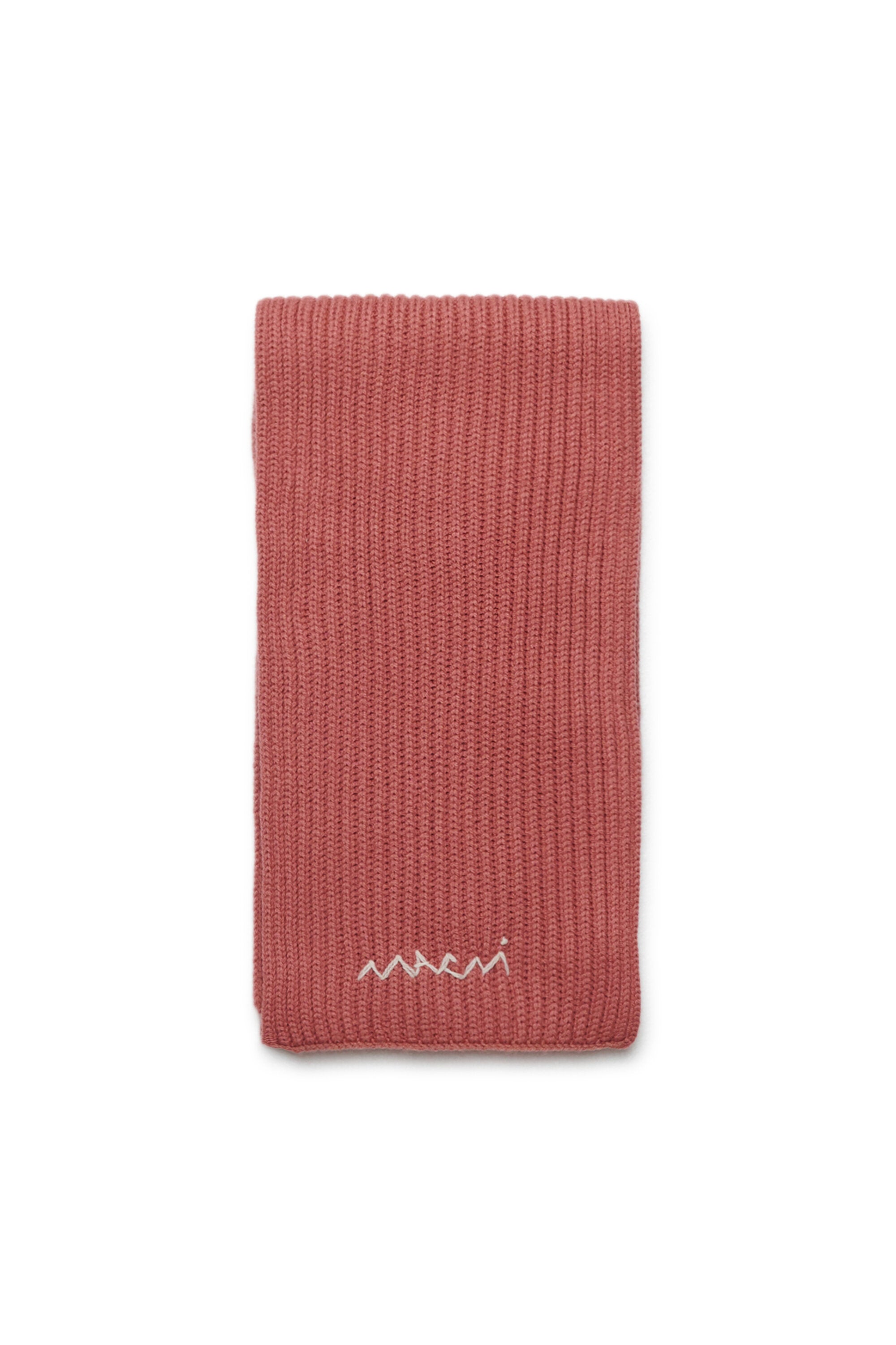 Wool-blend knit scarf with logo