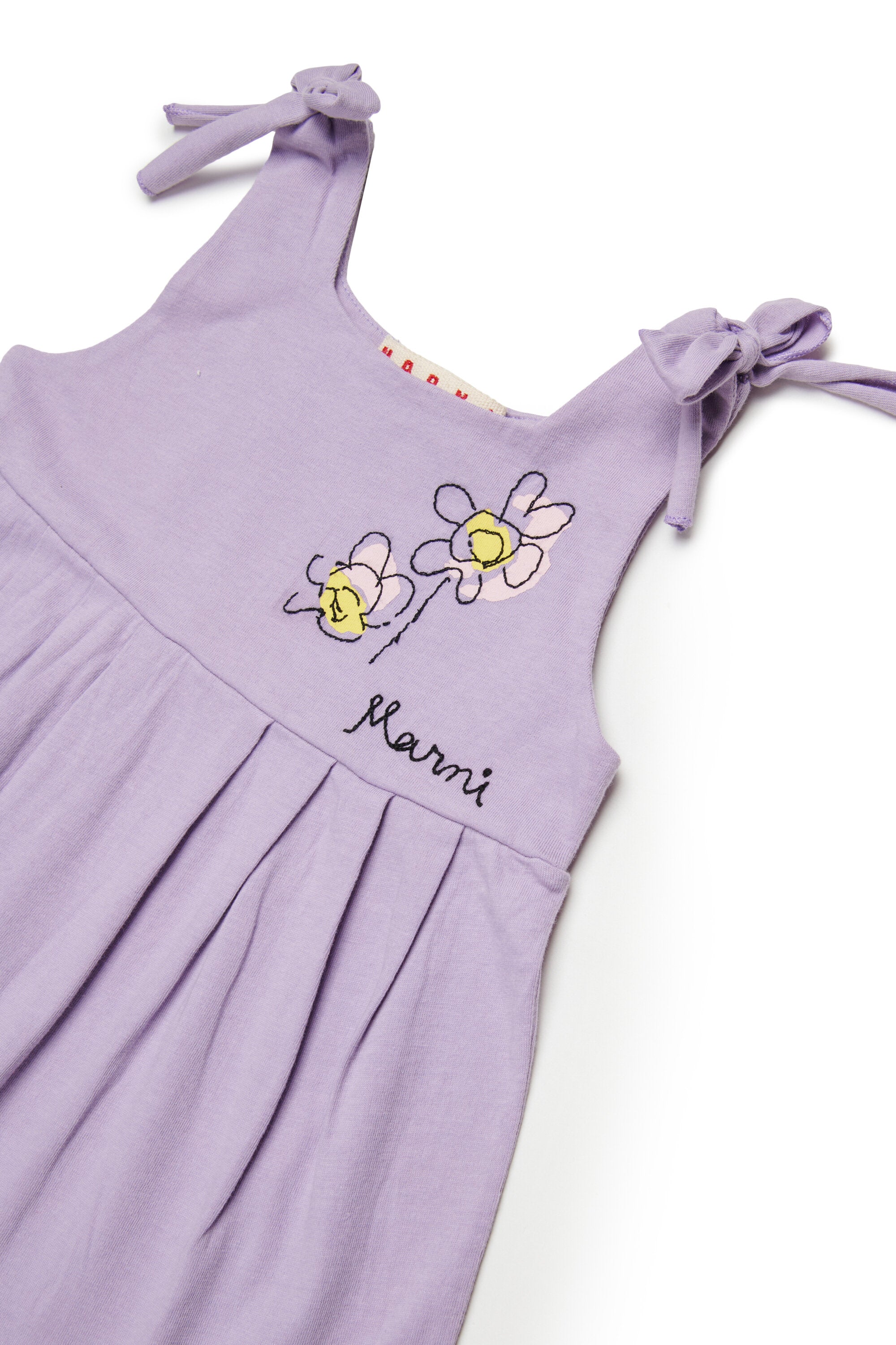 Vestido con flores bordadas y lazos