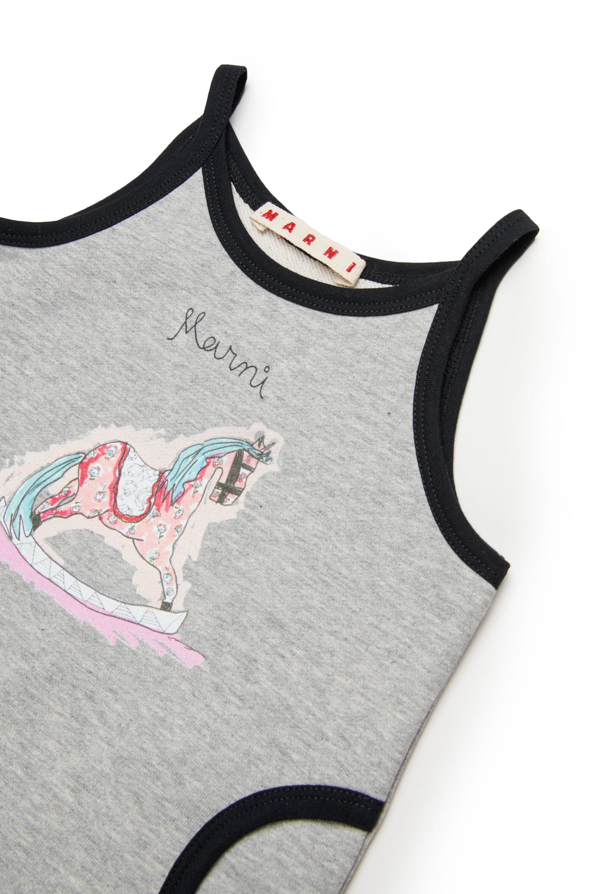 Short dress with rocking horse print