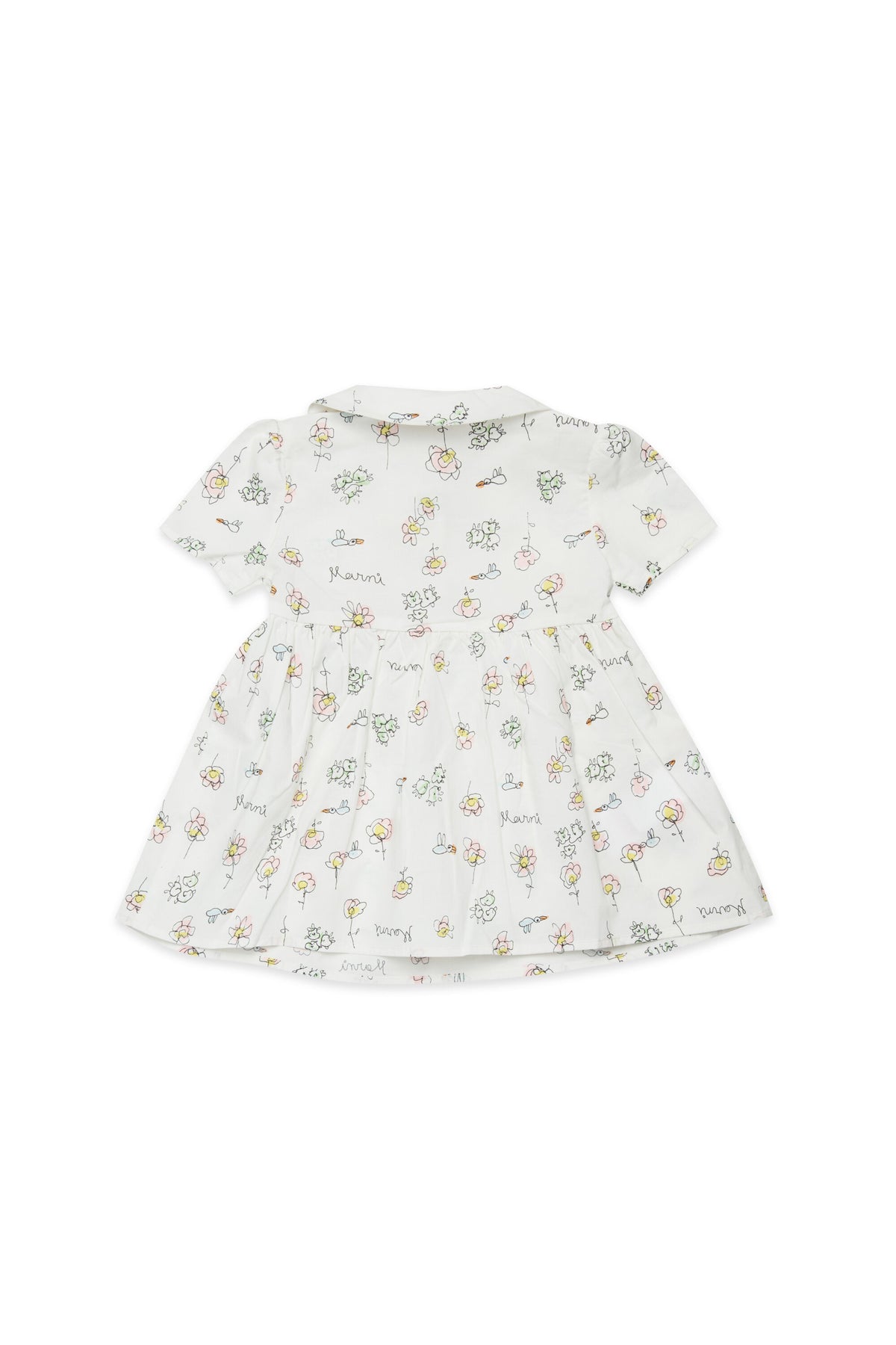 Dress with floral print and rounded collar
