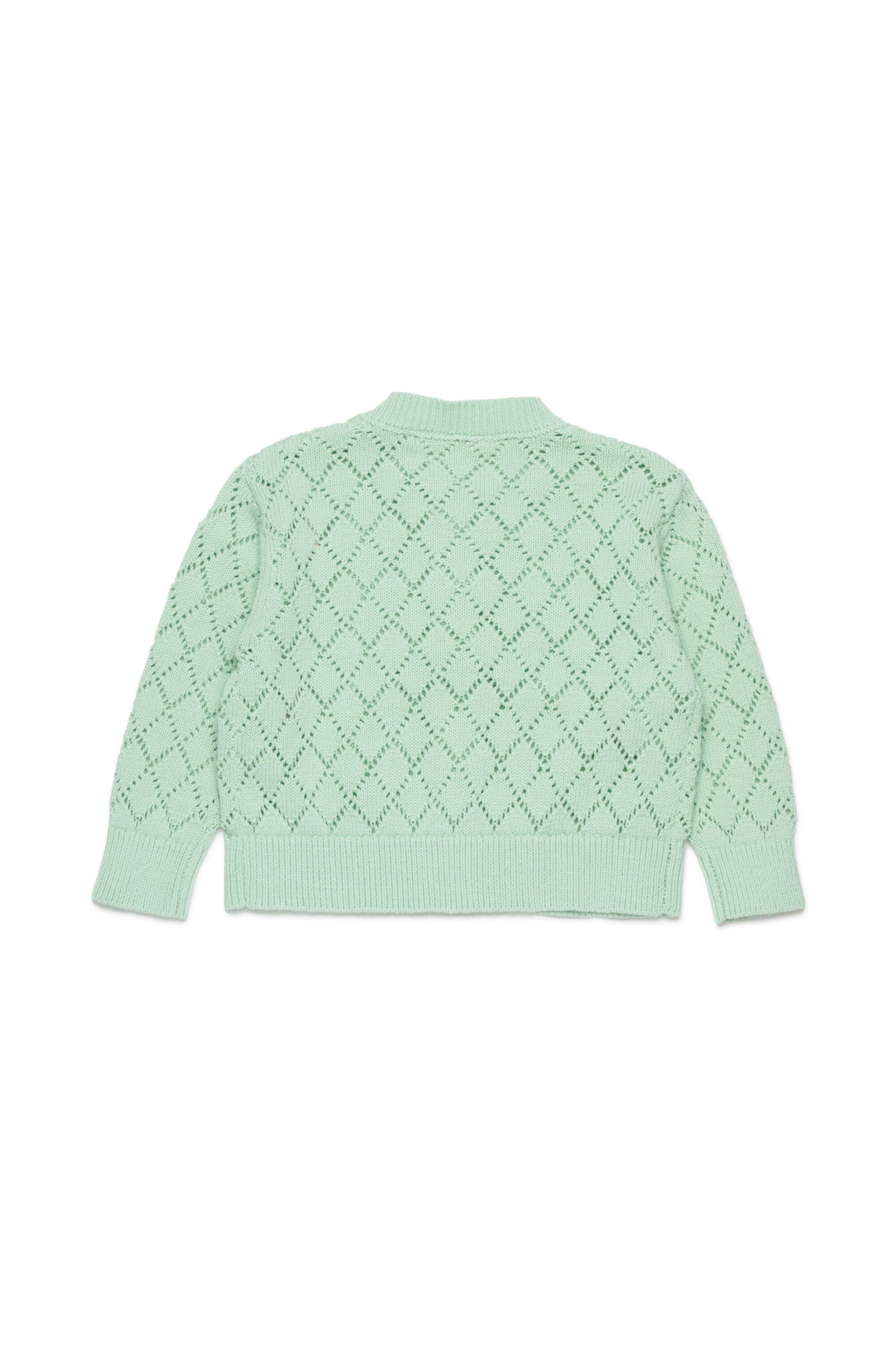 Openwork cardigan with floral embroidery