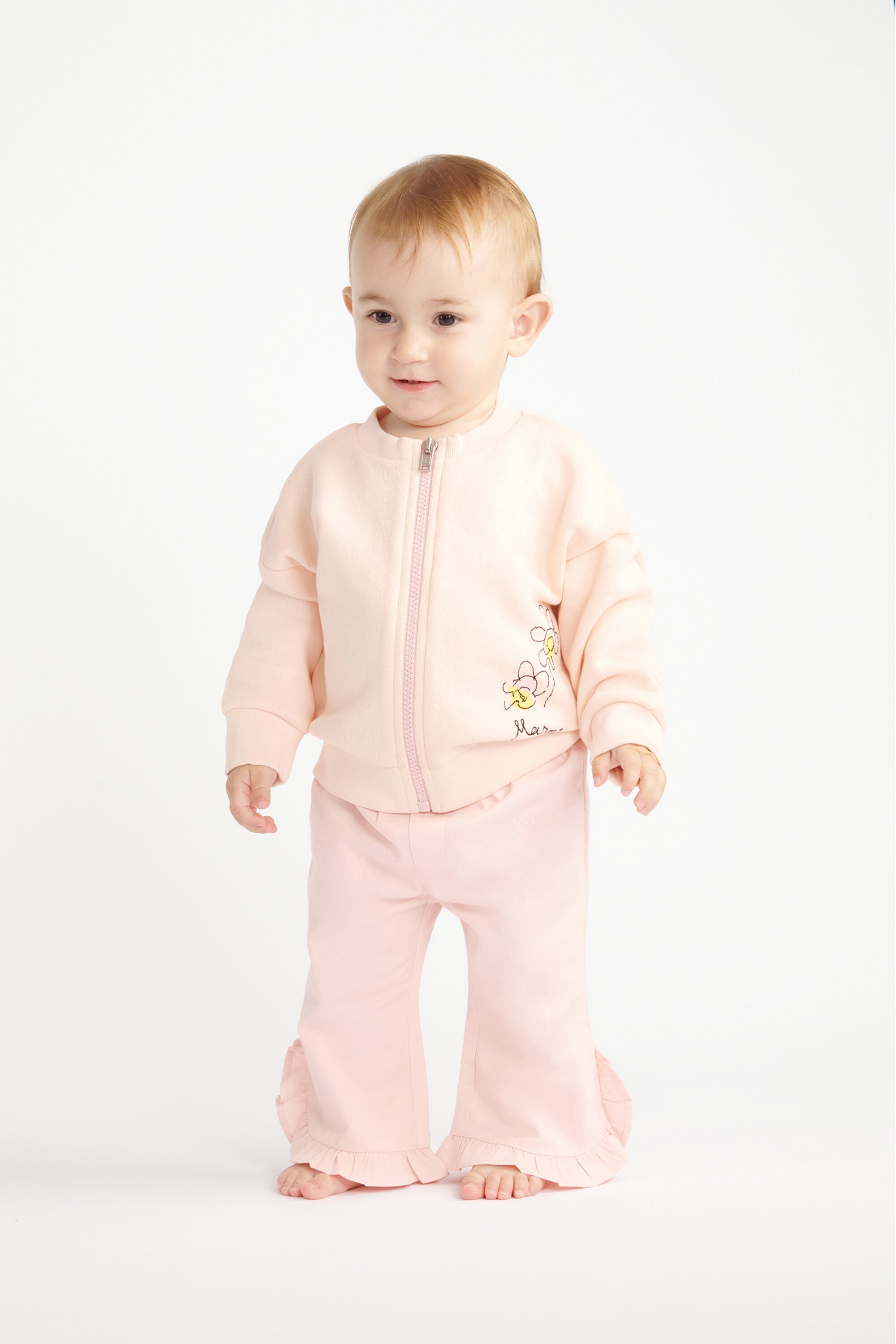 Trousers with ruffle detail