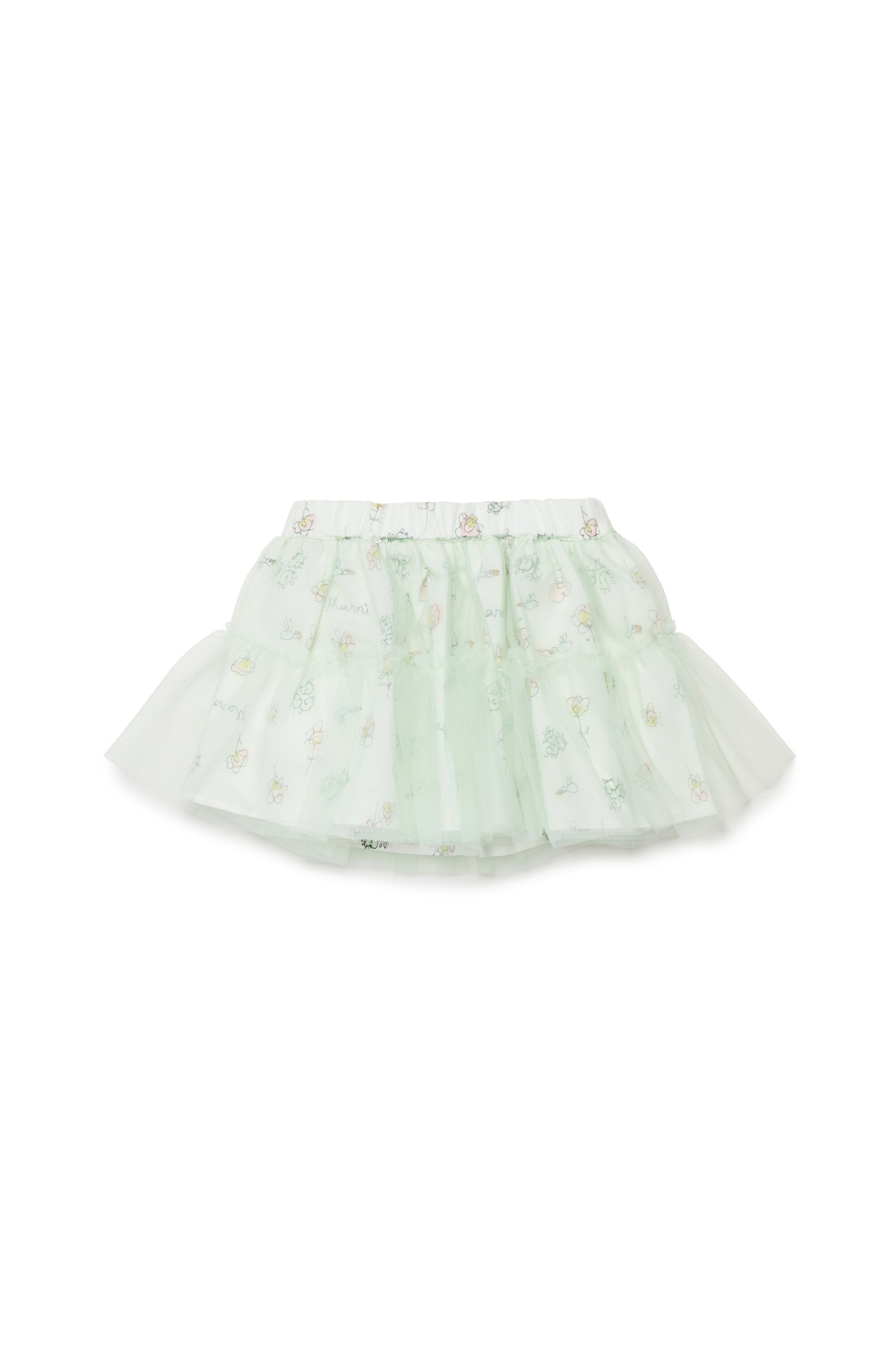 Tulle skirt with floral pattern