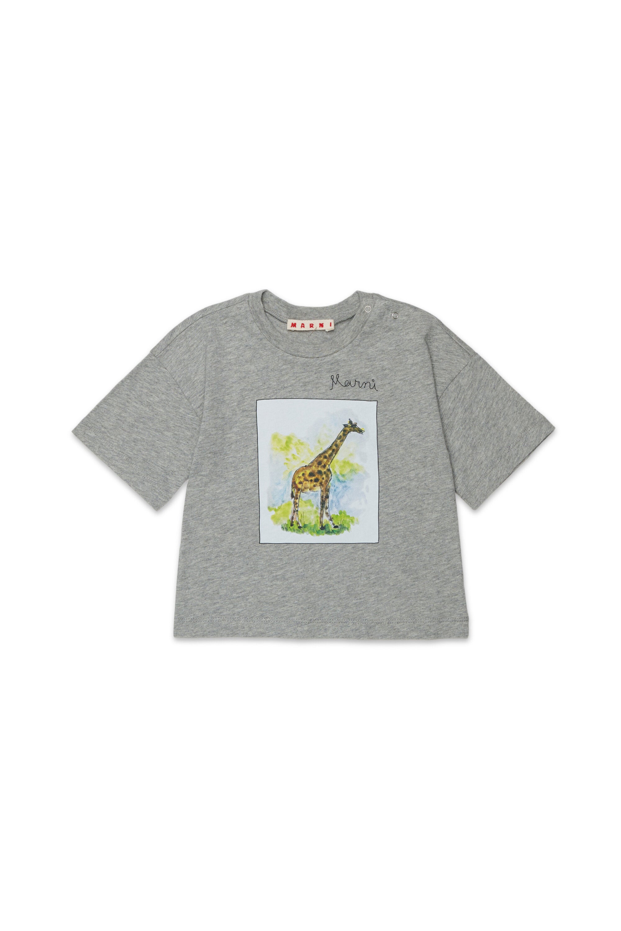 Camiseta con estampado de jirafa y logo
