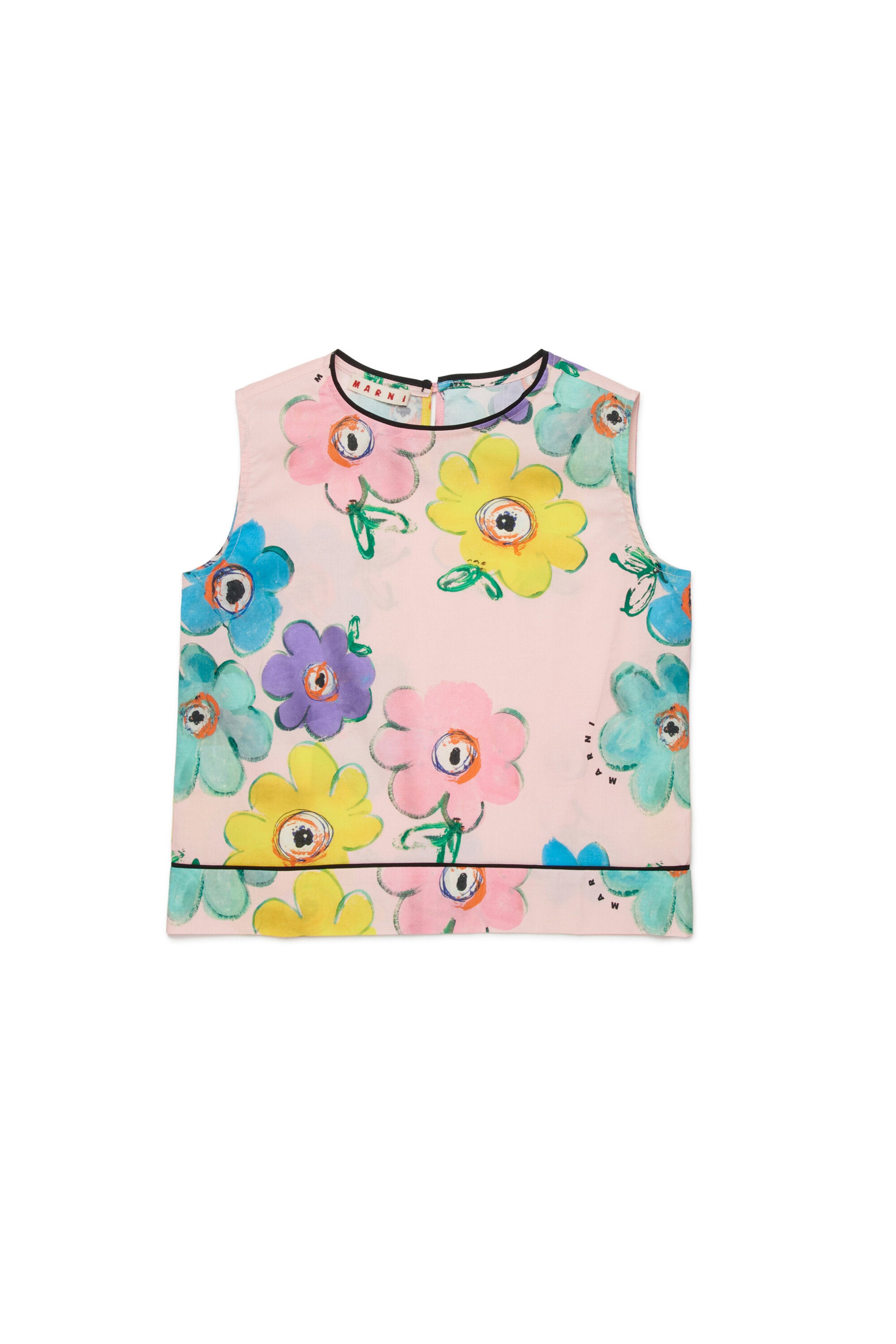 Camisa sin mangas con estampado floral