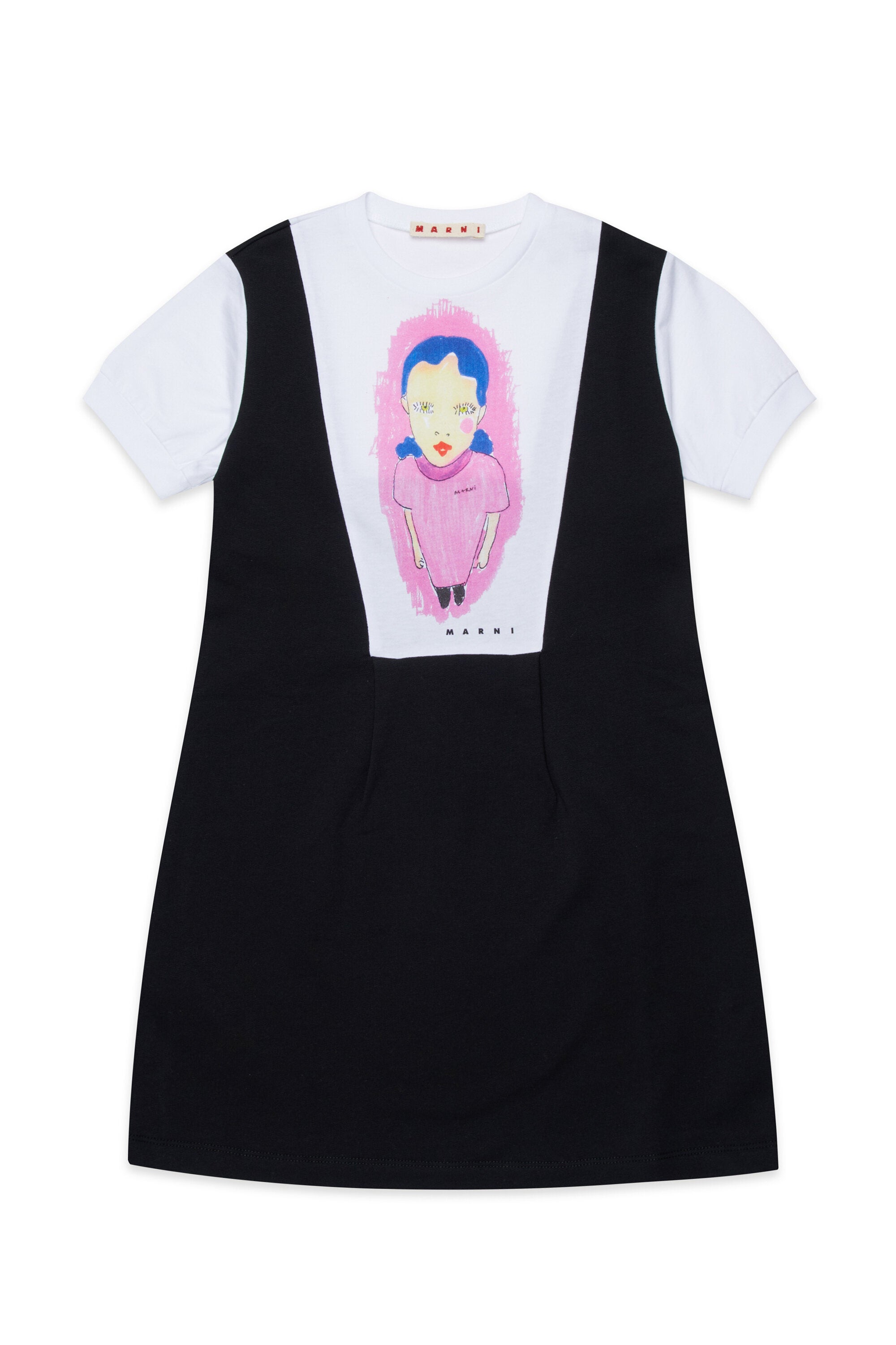 Vestido corto con estampado gráfico