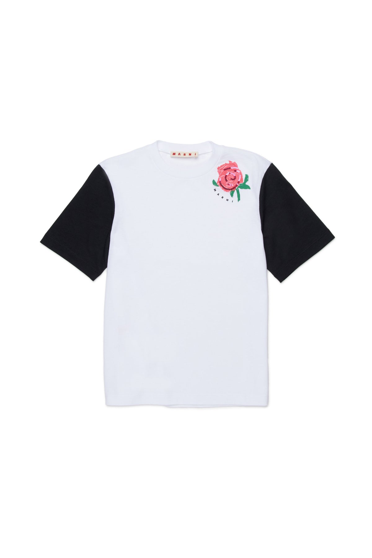 T-shirt with print and sequins