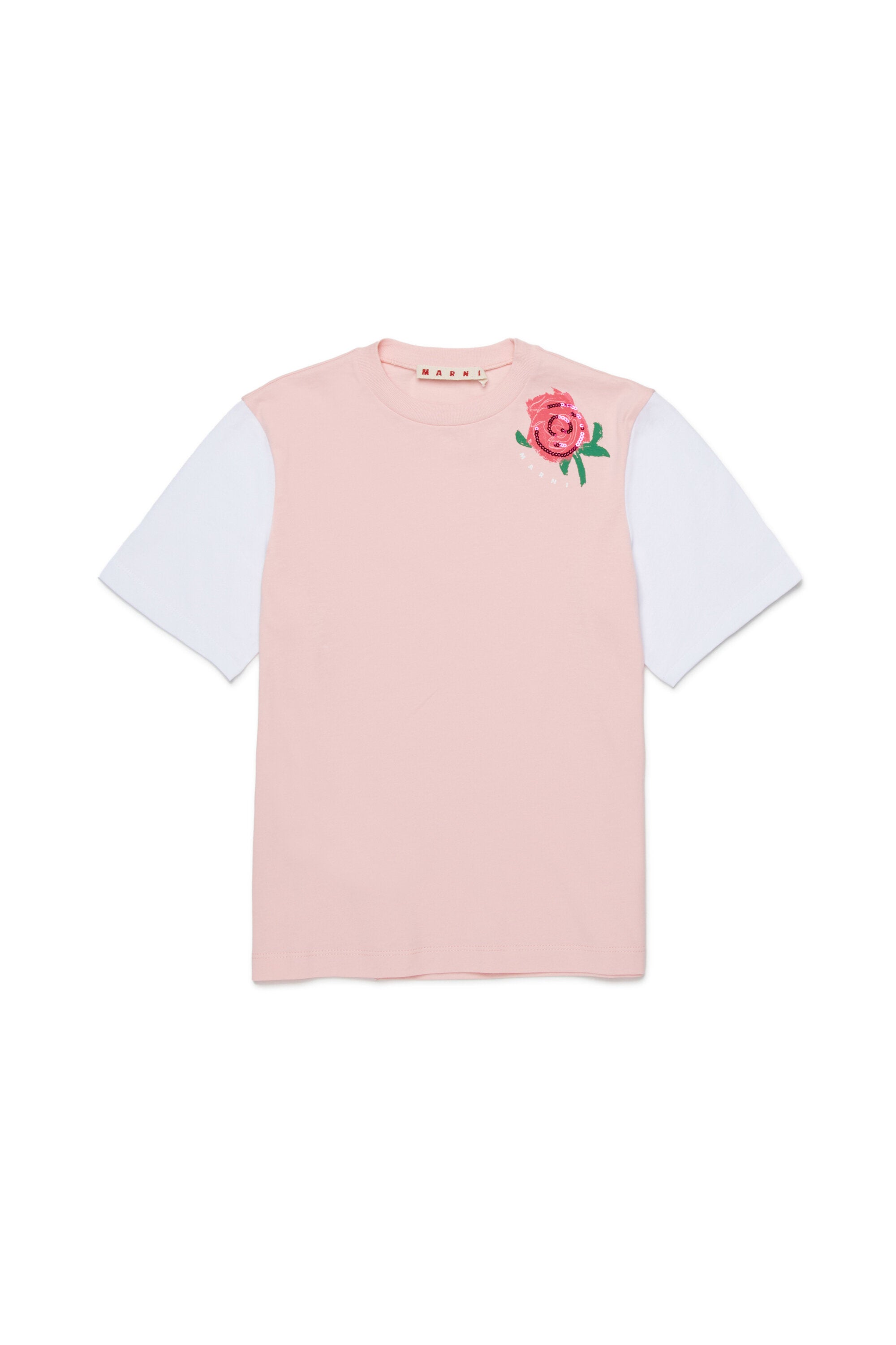 Camiseta con estampado y lentejuelas