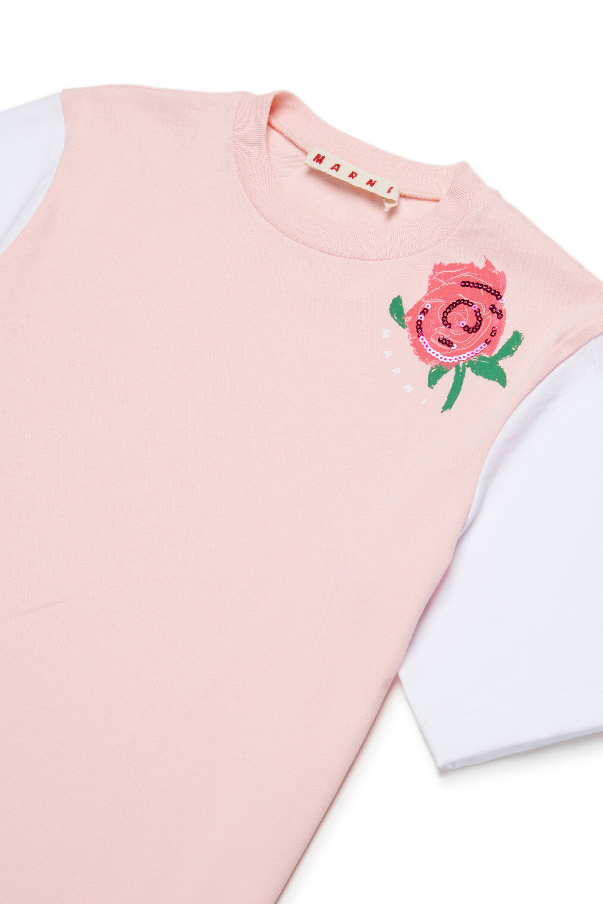 Camiseta con estampado y lentejuelas