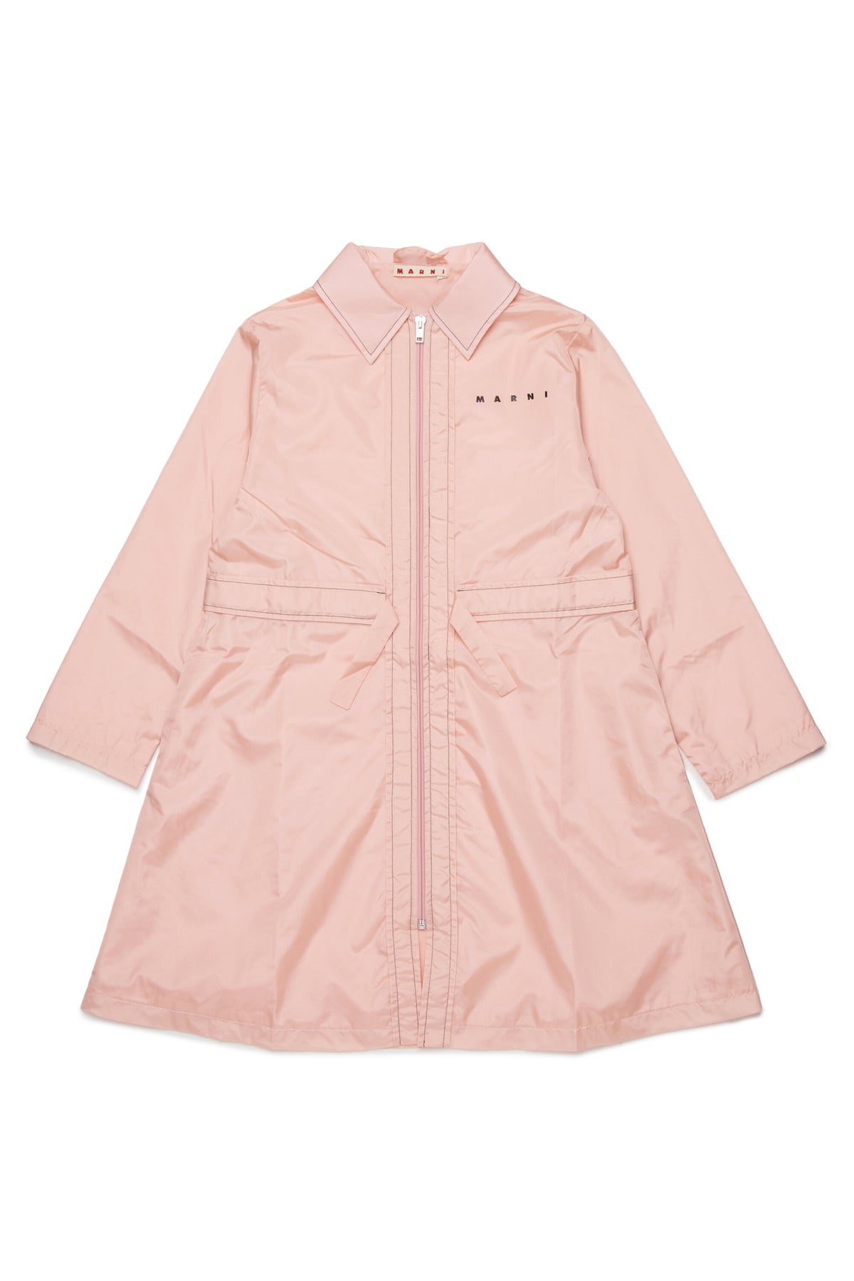 Long jacket with printed logo