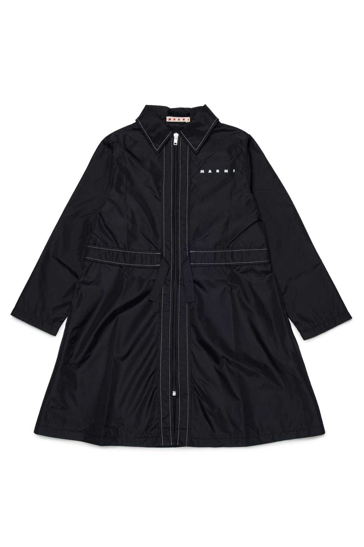 Chaqueta larga con logo estampado