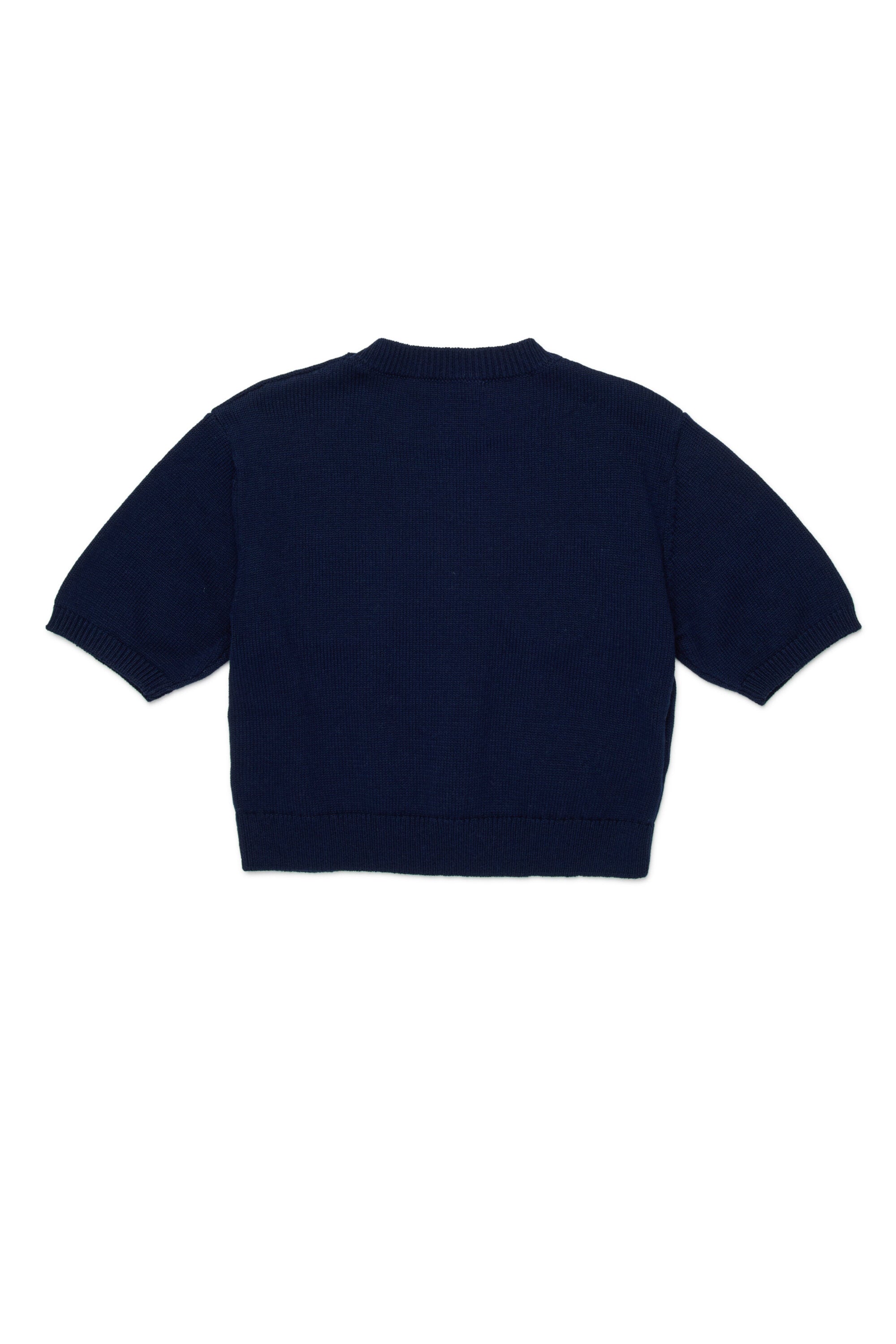 Crew neck pullover with pockets and logo