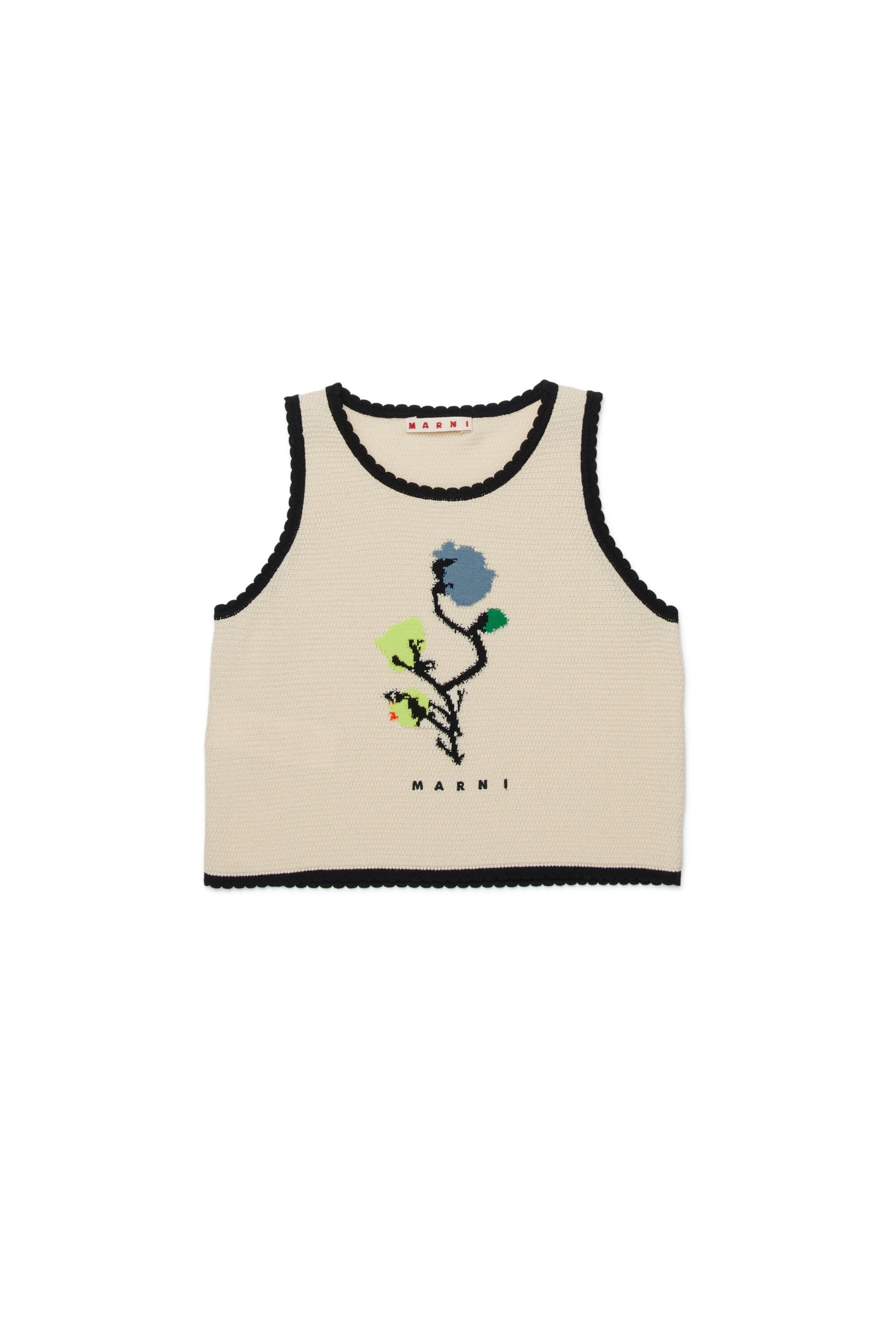 Top de punto con motivo floral