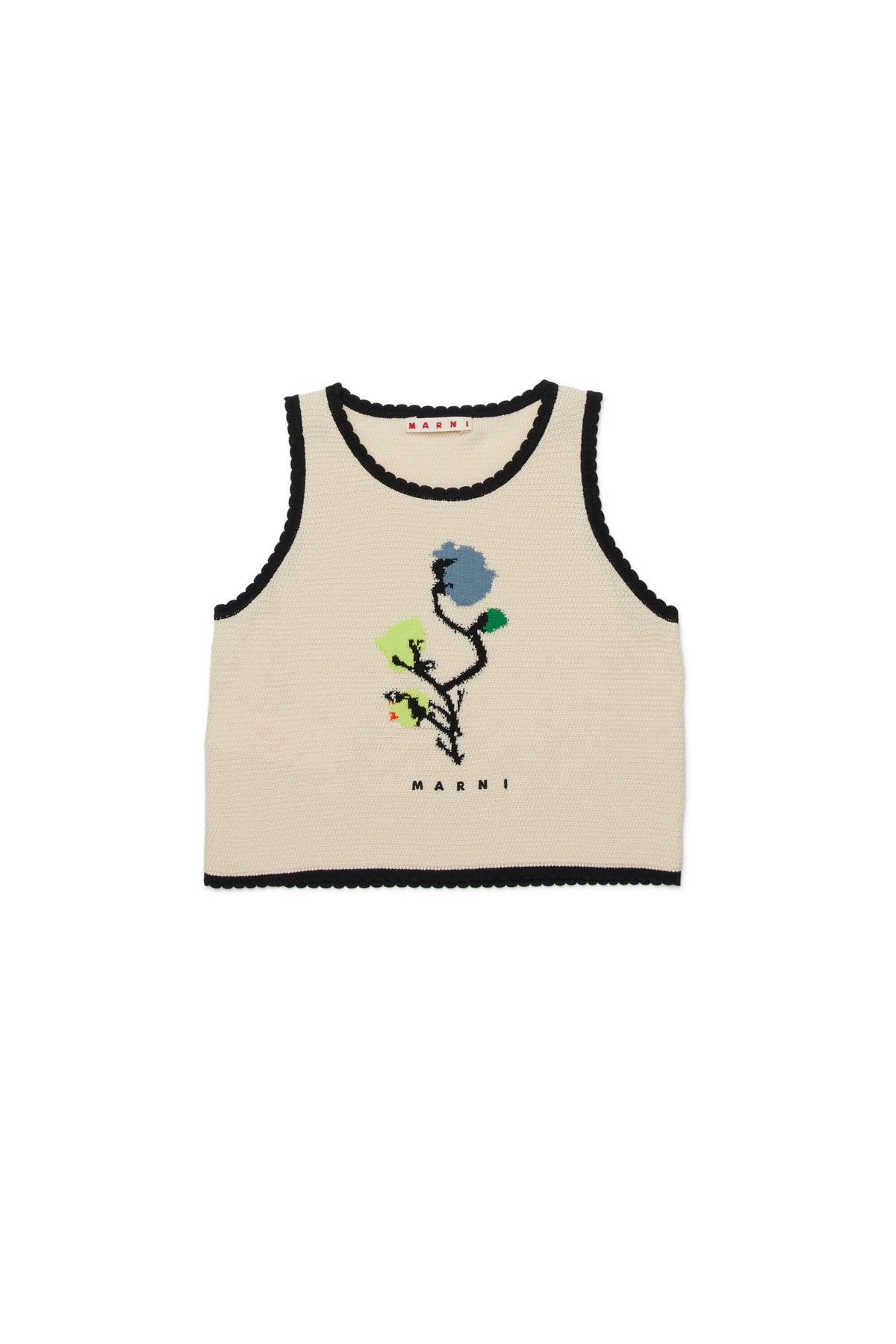 Knit top with floral pattern
