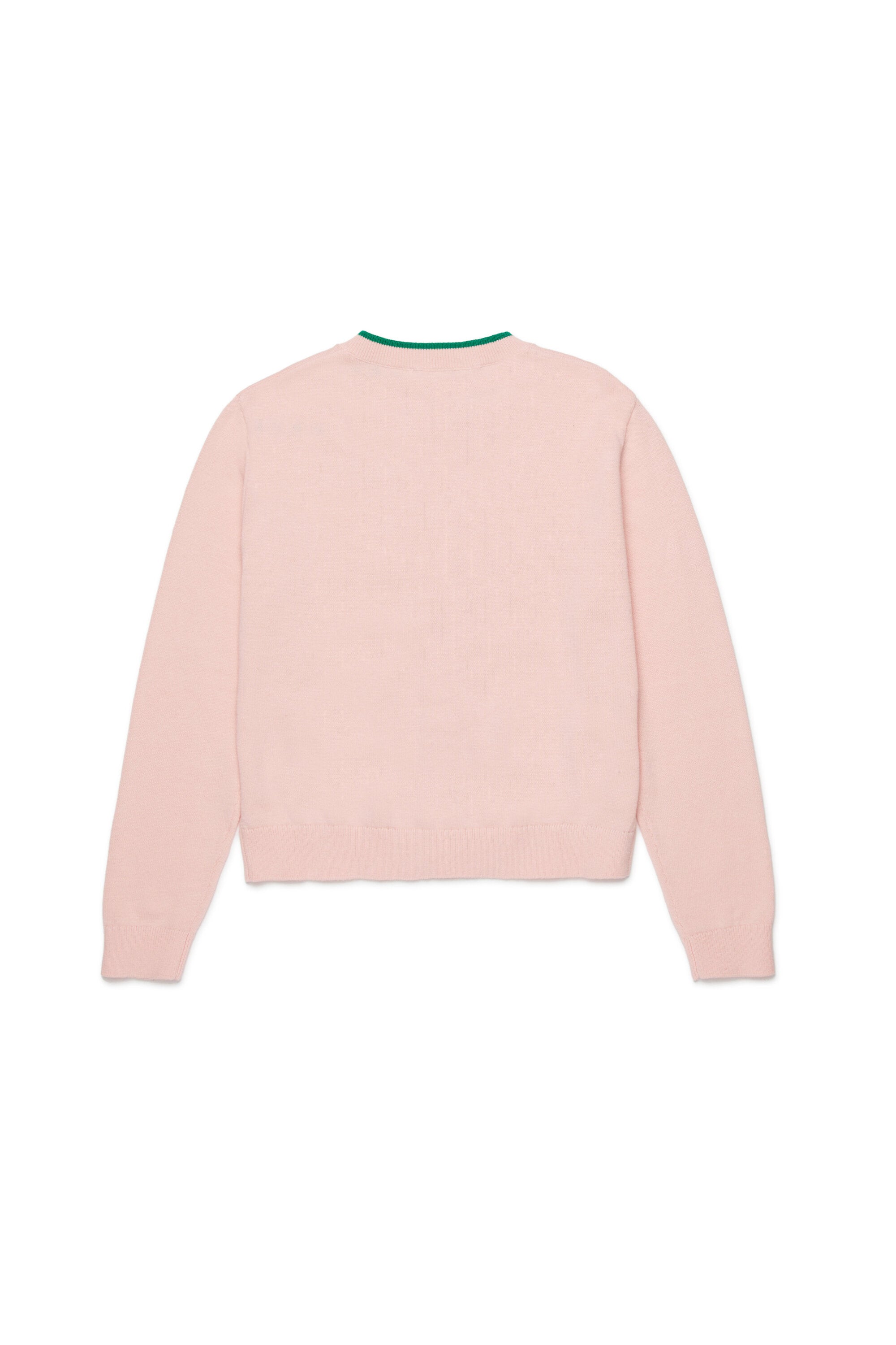 Crew-neck cardigan with logo