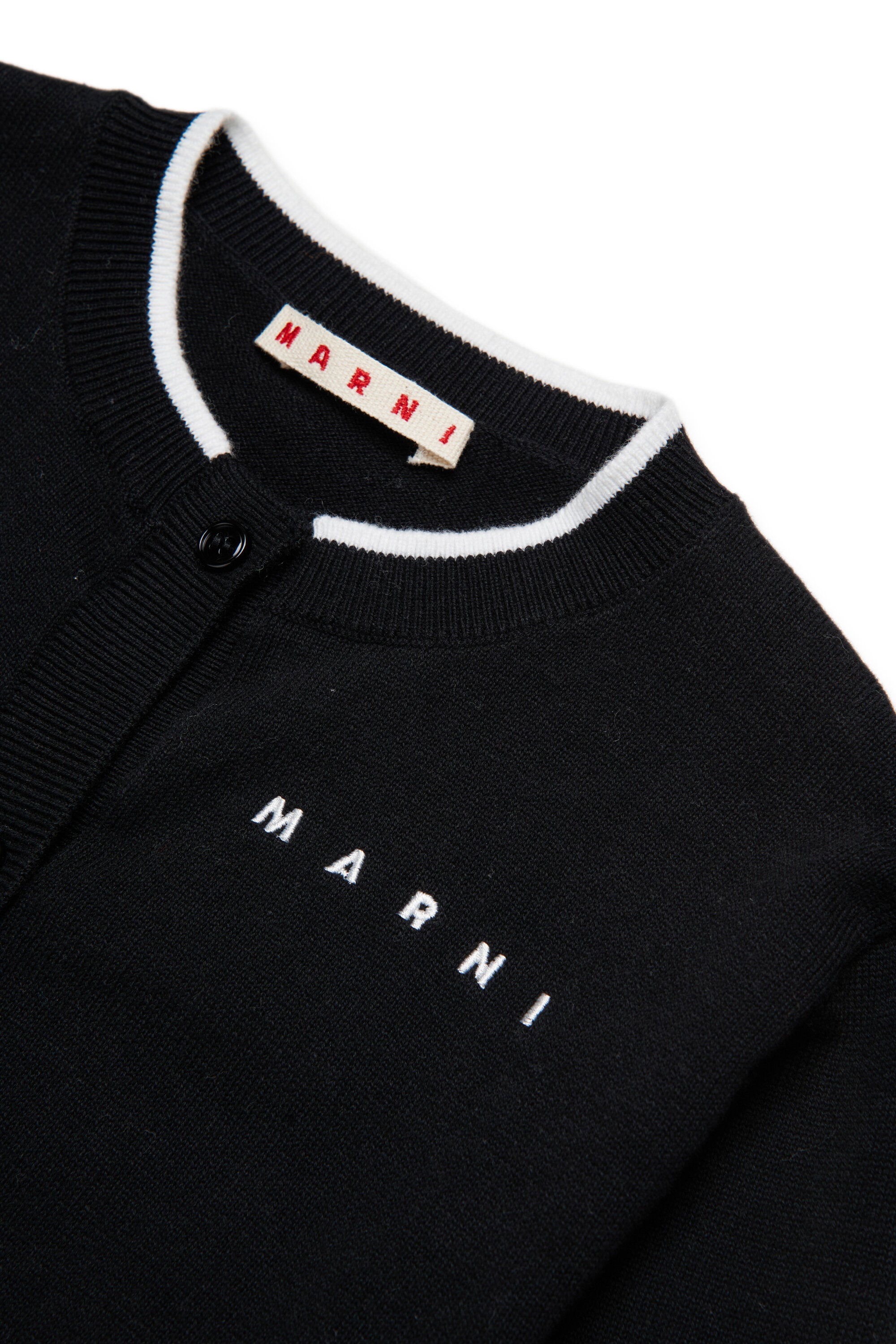 Cárdigan de cuello redondo con logo