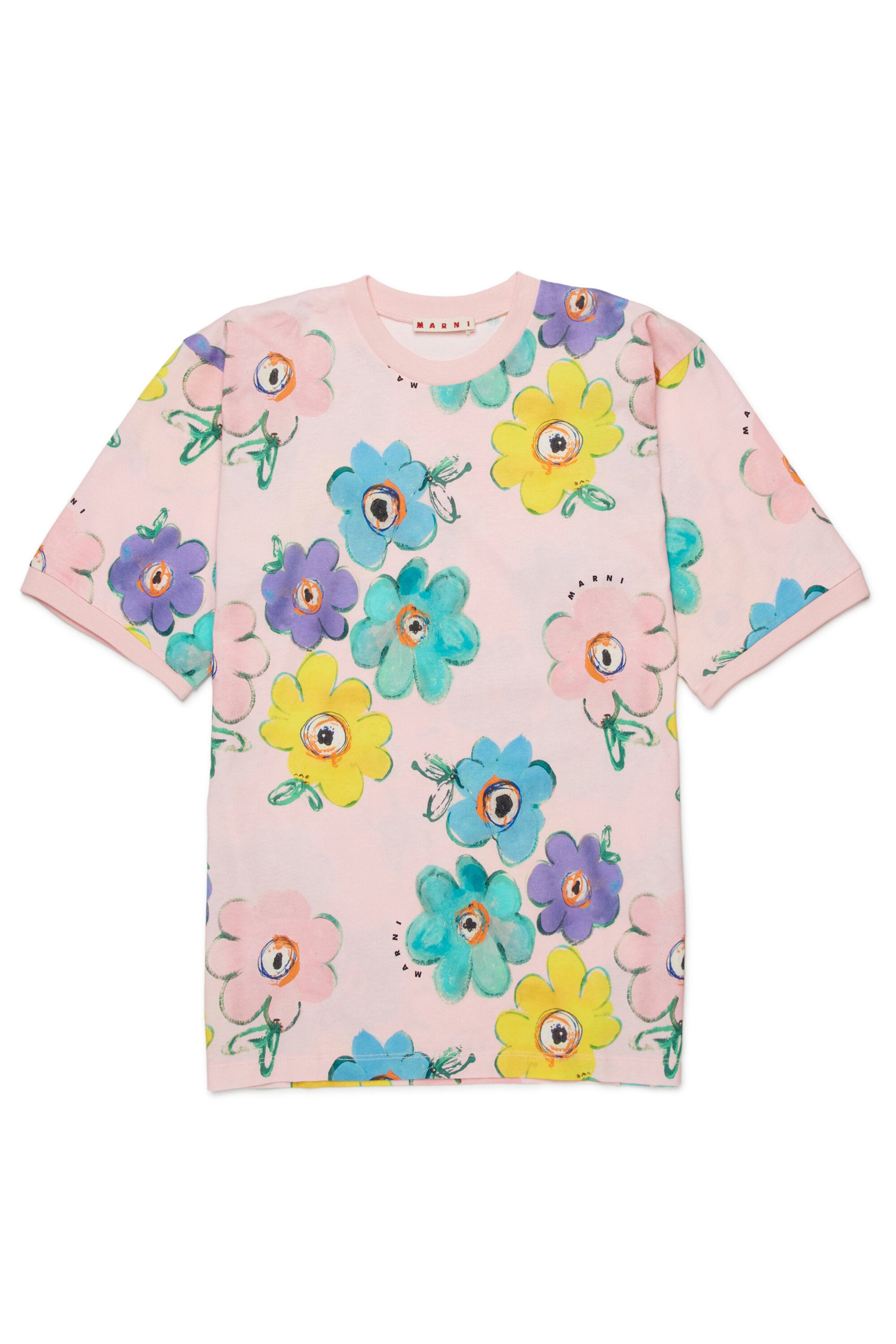 Camiseta de cuello redondo con estampado floral