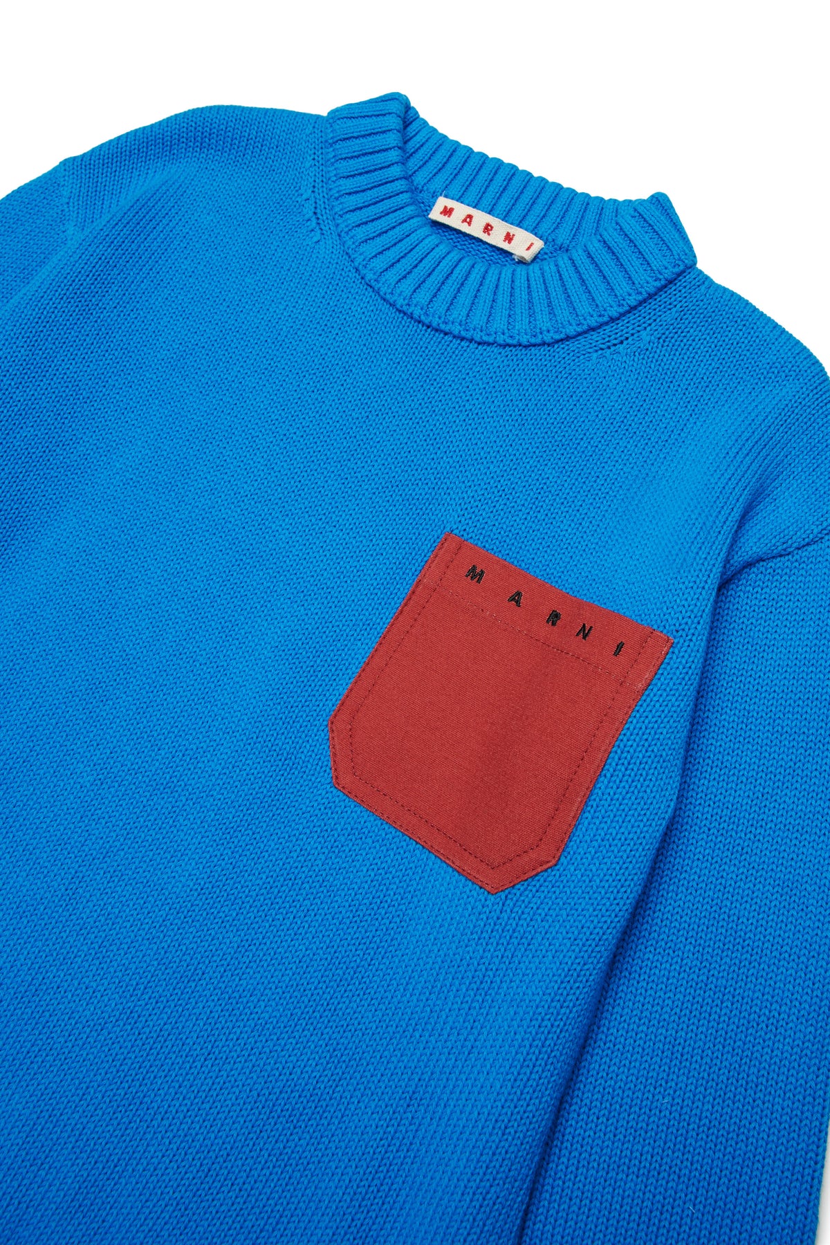 Jersey de cuello redondo con bolsillo y logo