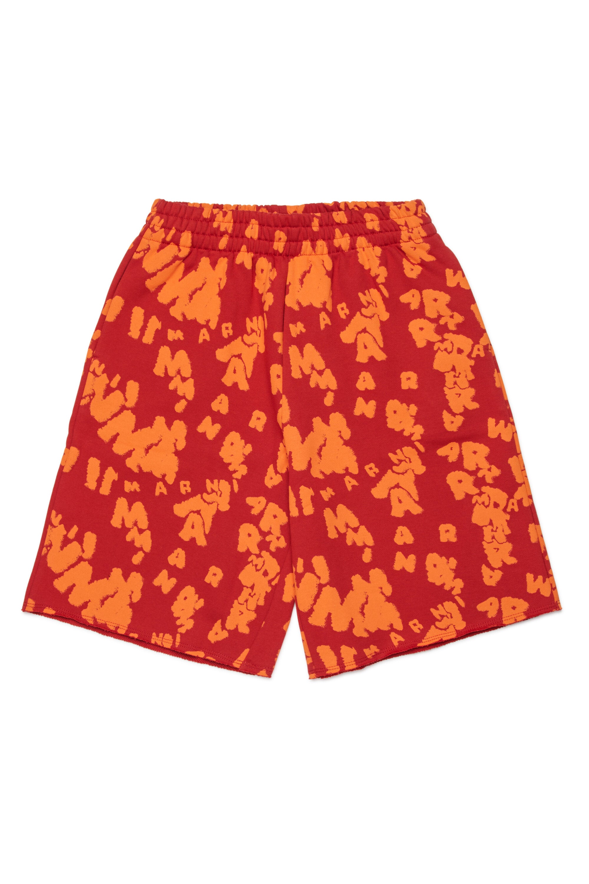 Fleece shorts with all-over logo