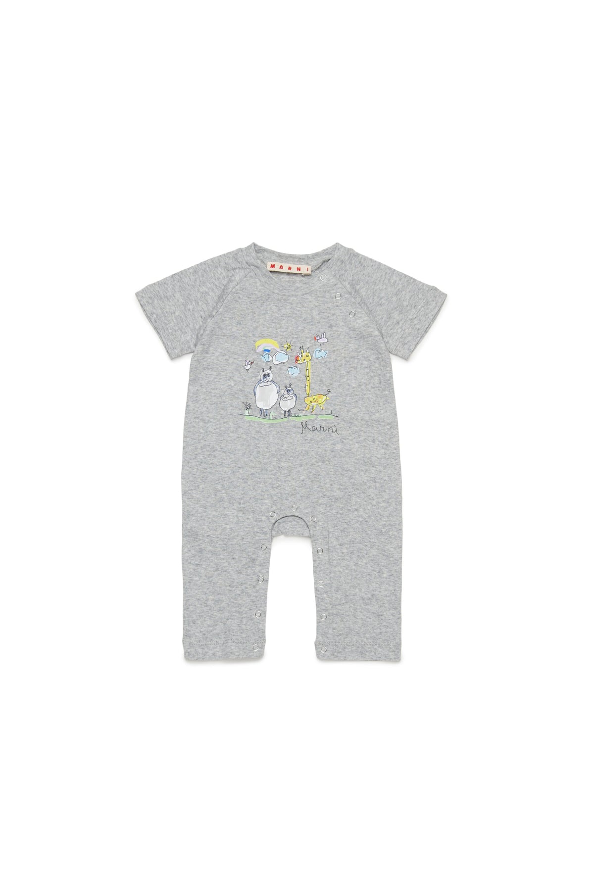 Baby jumpsuit with animal print