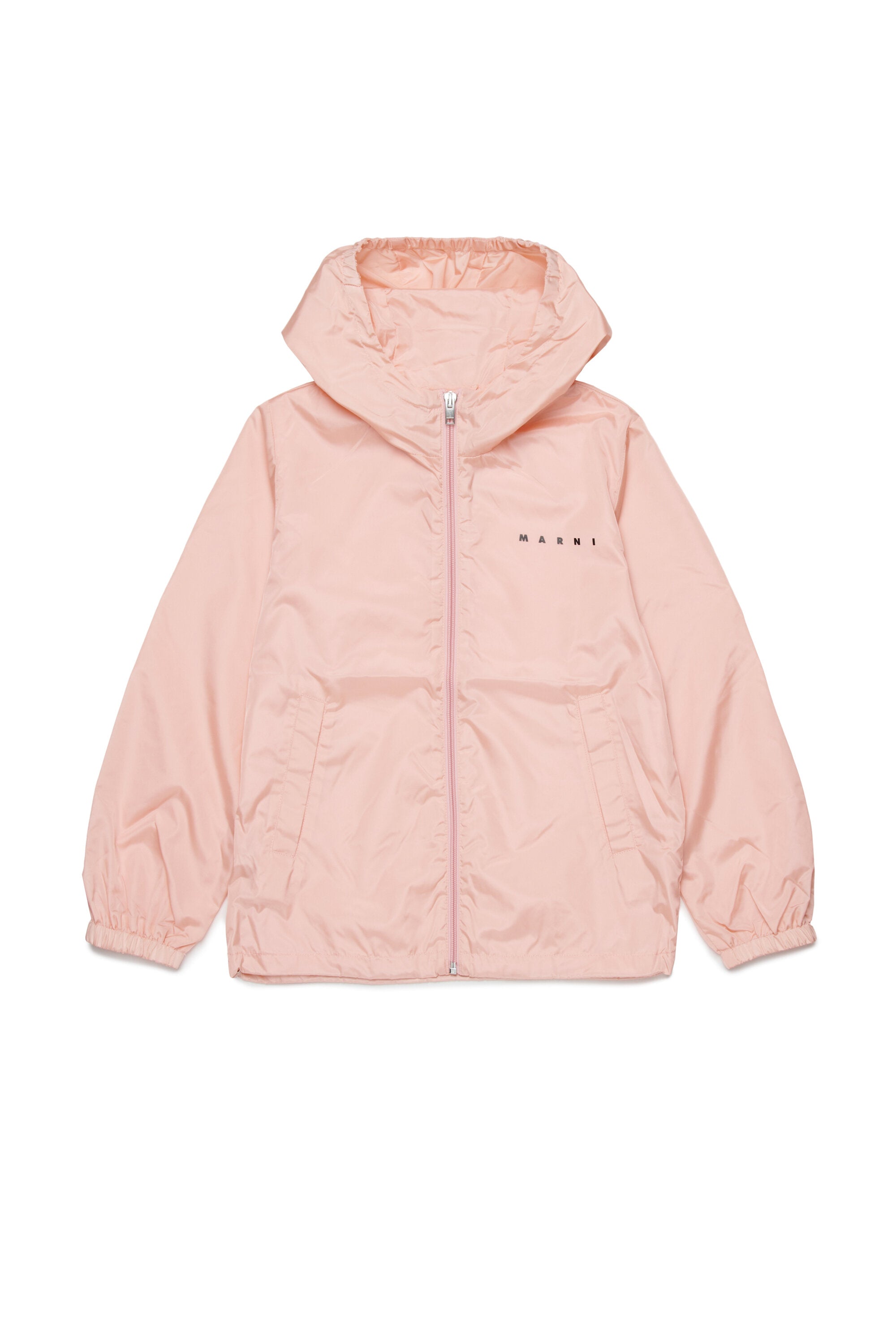 Cazadora cortavientos con logo estampado