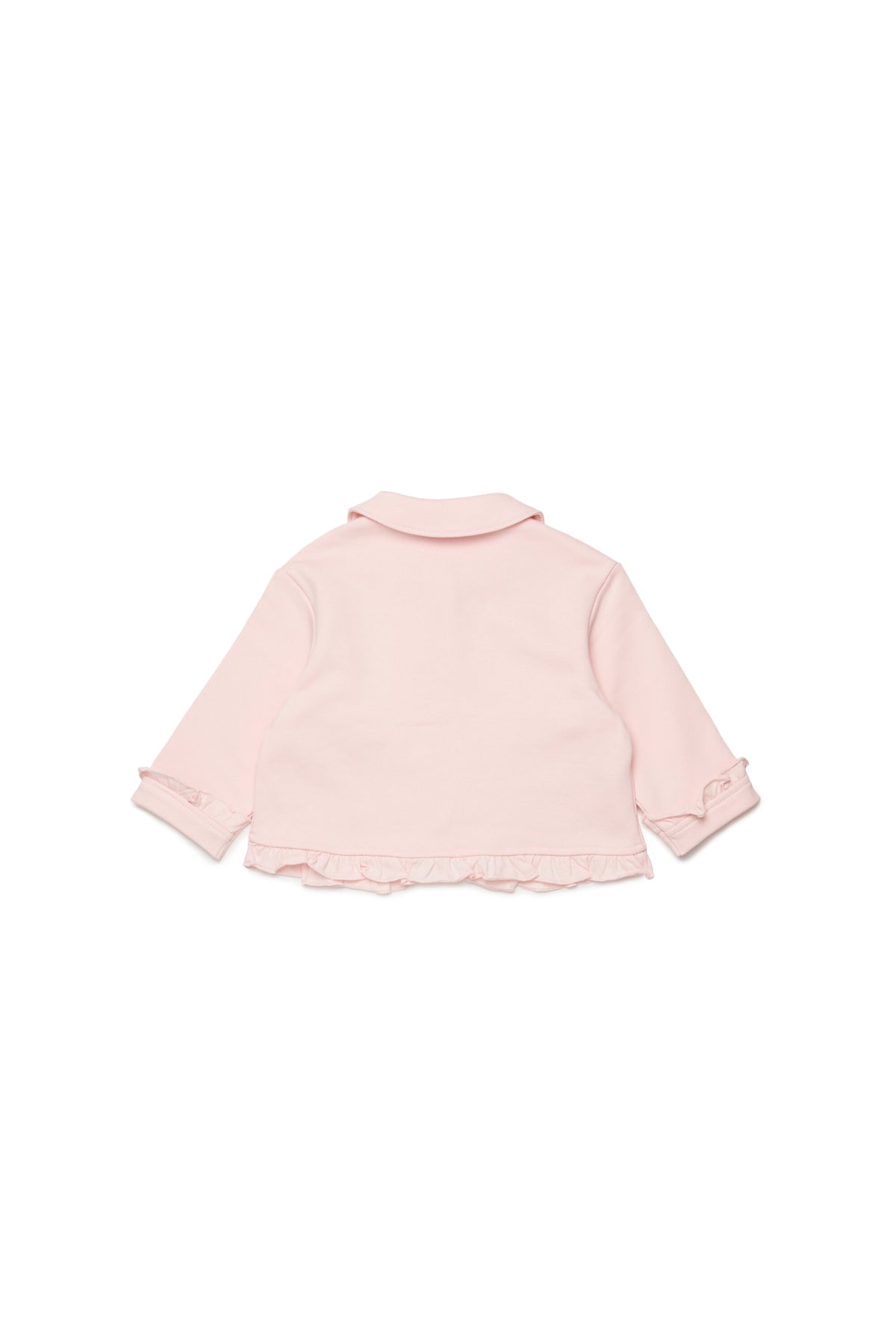 Jacket with ruffles and logo