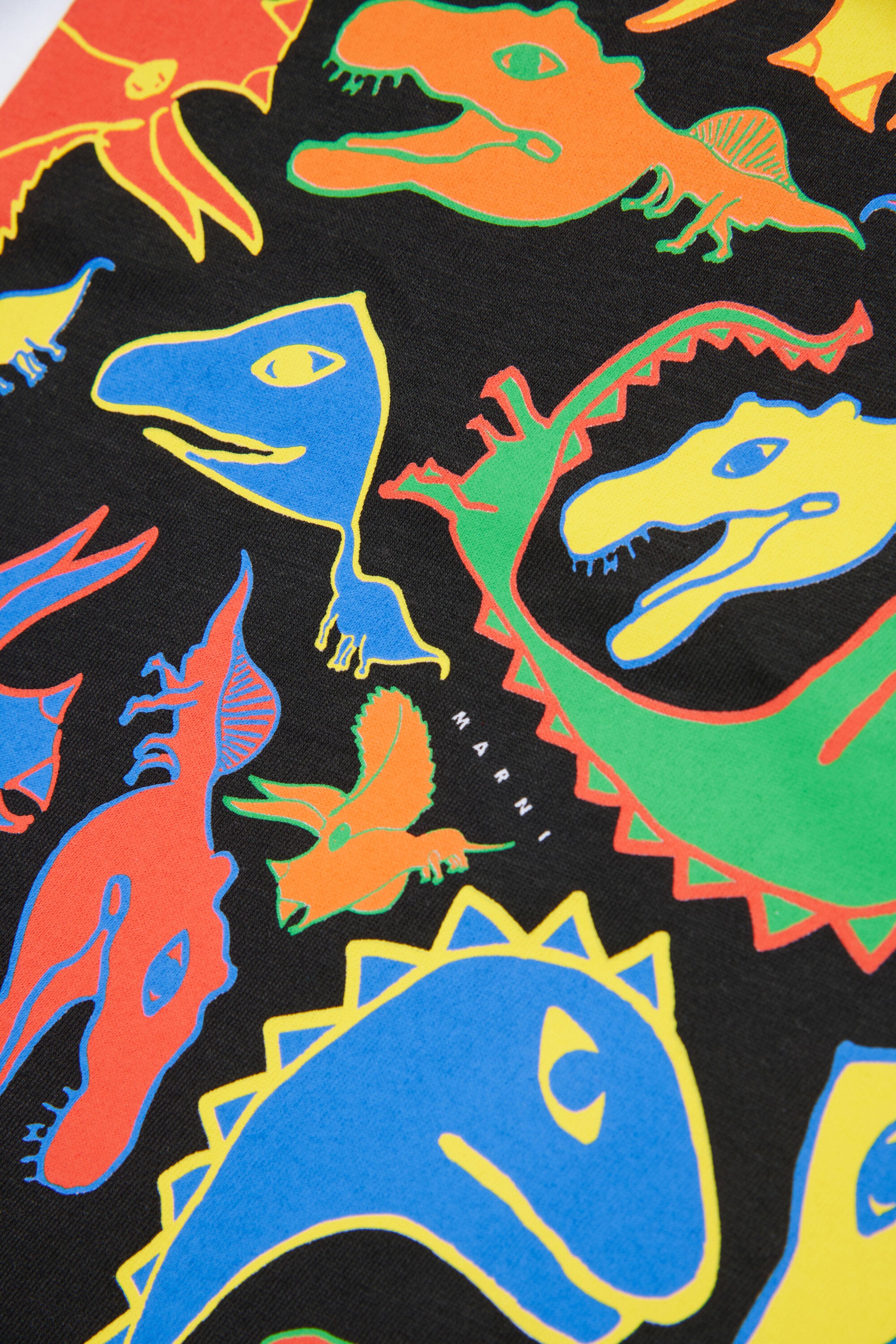 T-shirt with multicolor dinosaur print