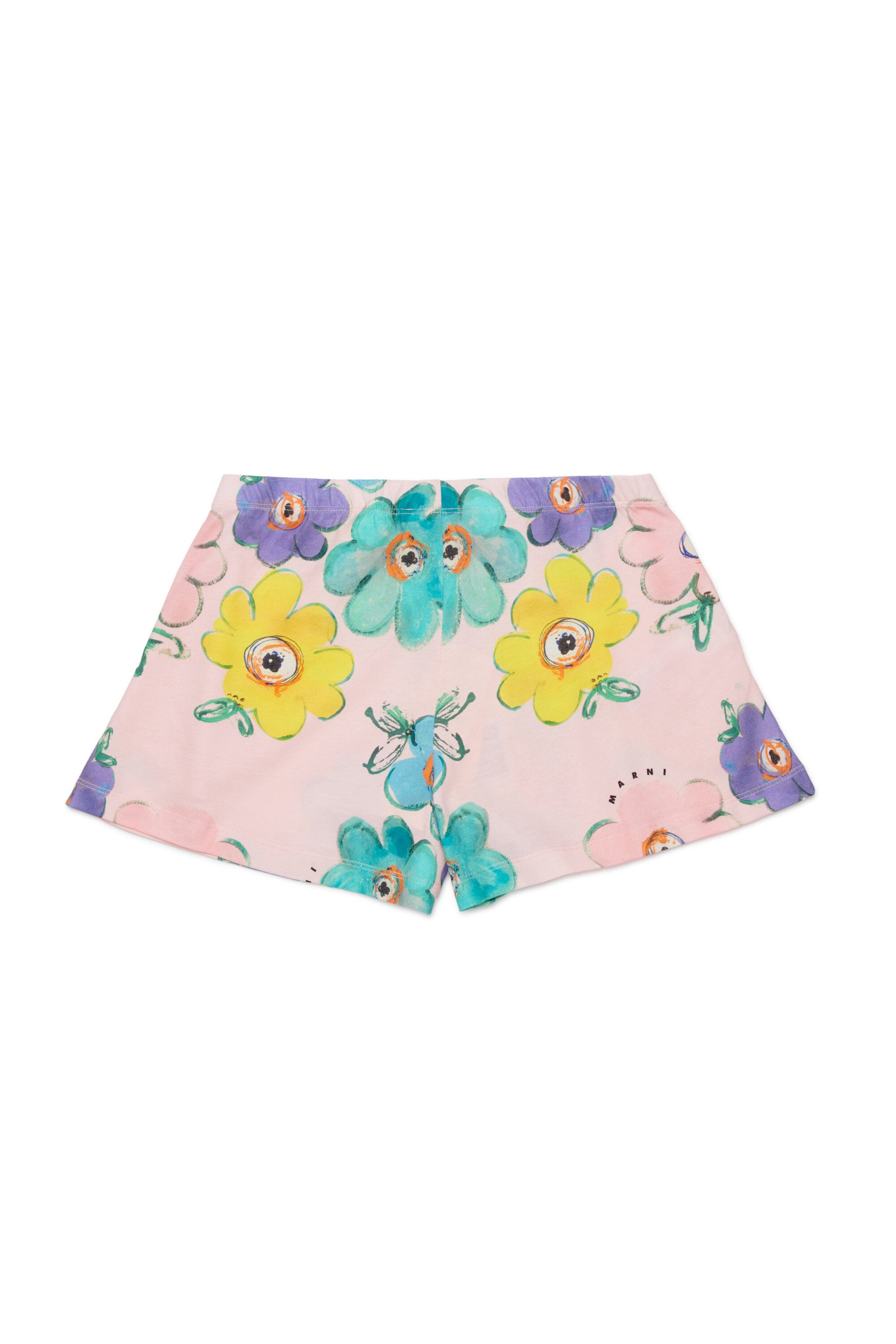 Shorts de felpa con estampado floral