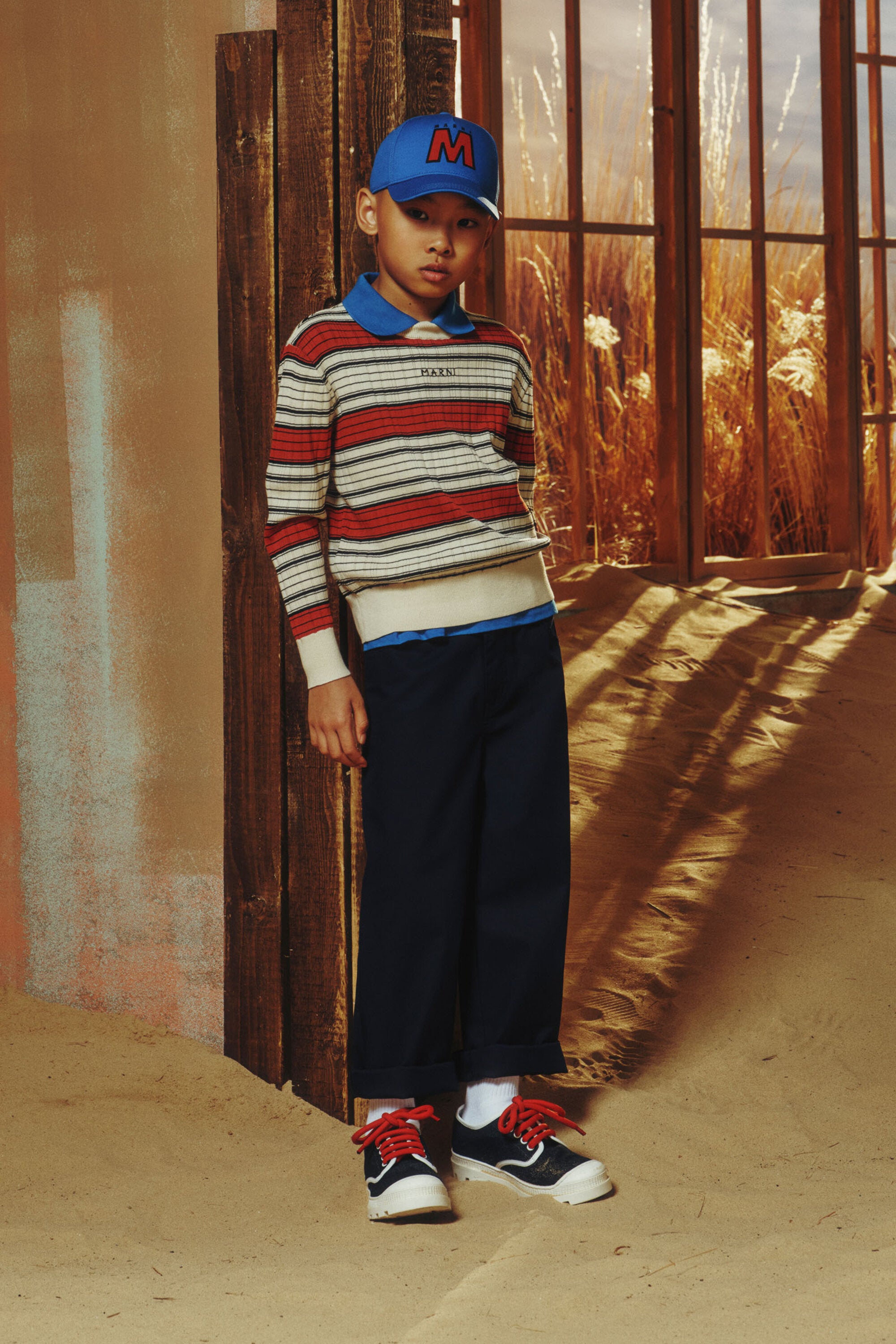 Jersey de rayas con cuello redondo y logo