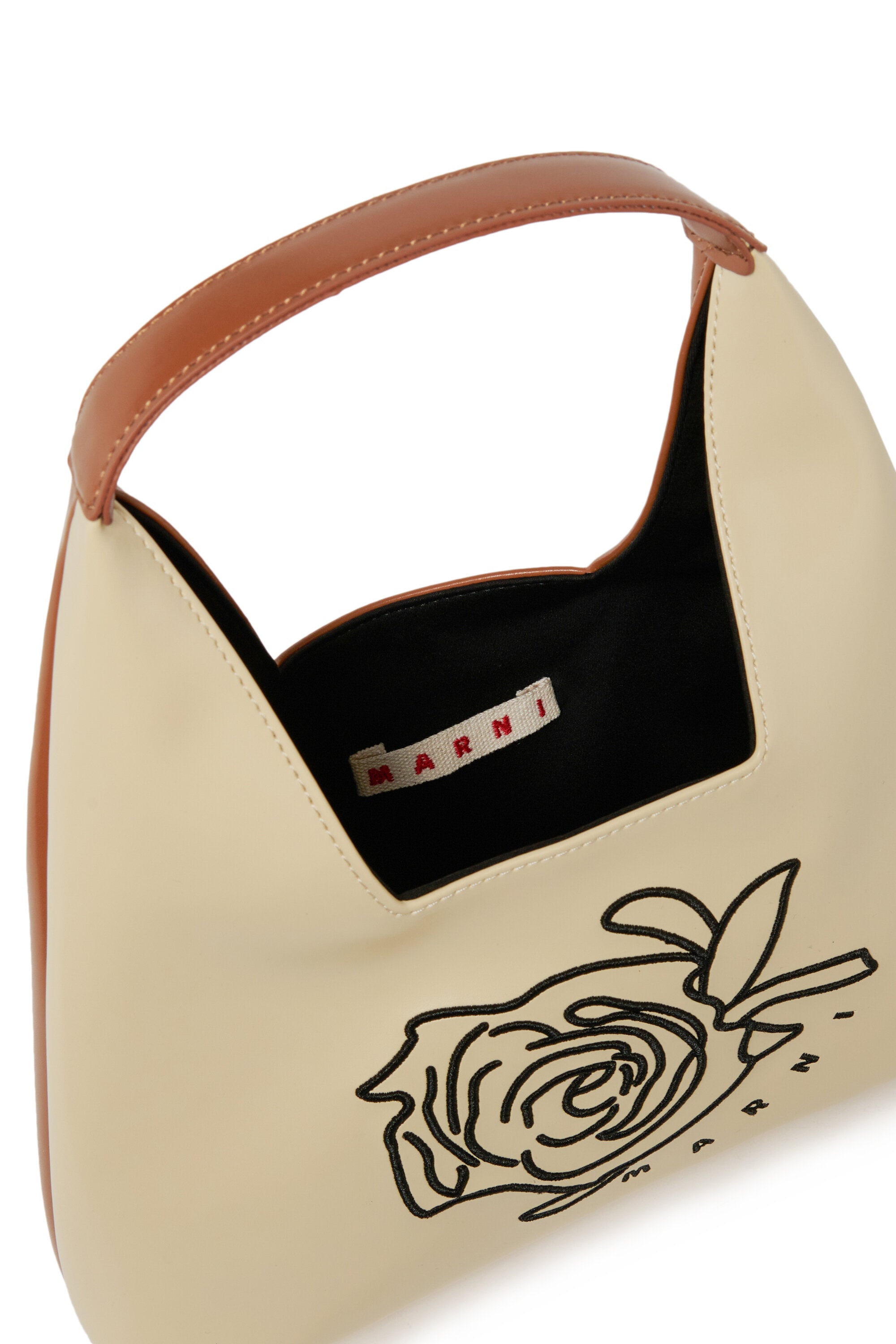 Diamond shoulder bag with floral pattern
