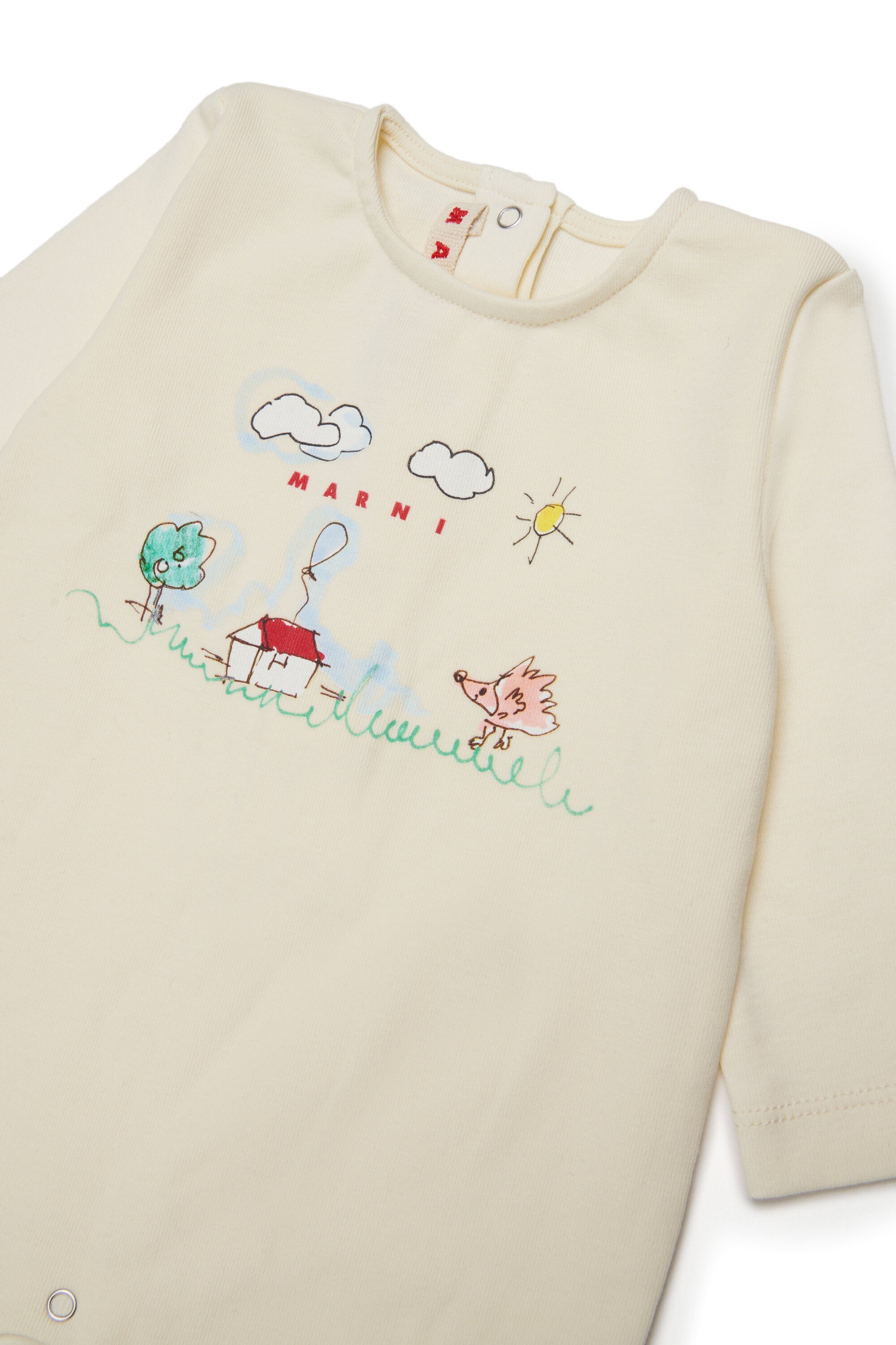 Baby jumpsuit with front print