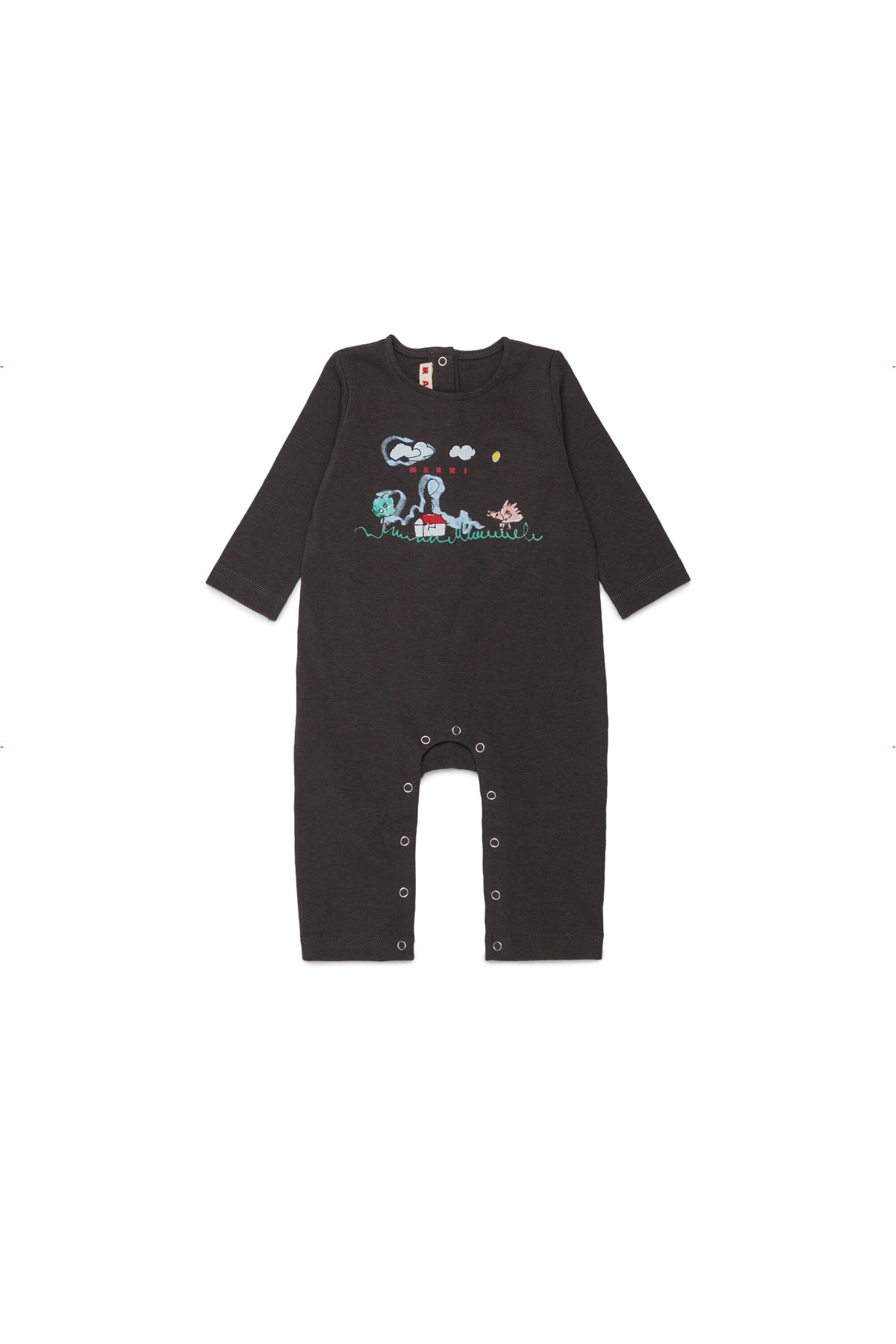 Baby jumpsuit with front print