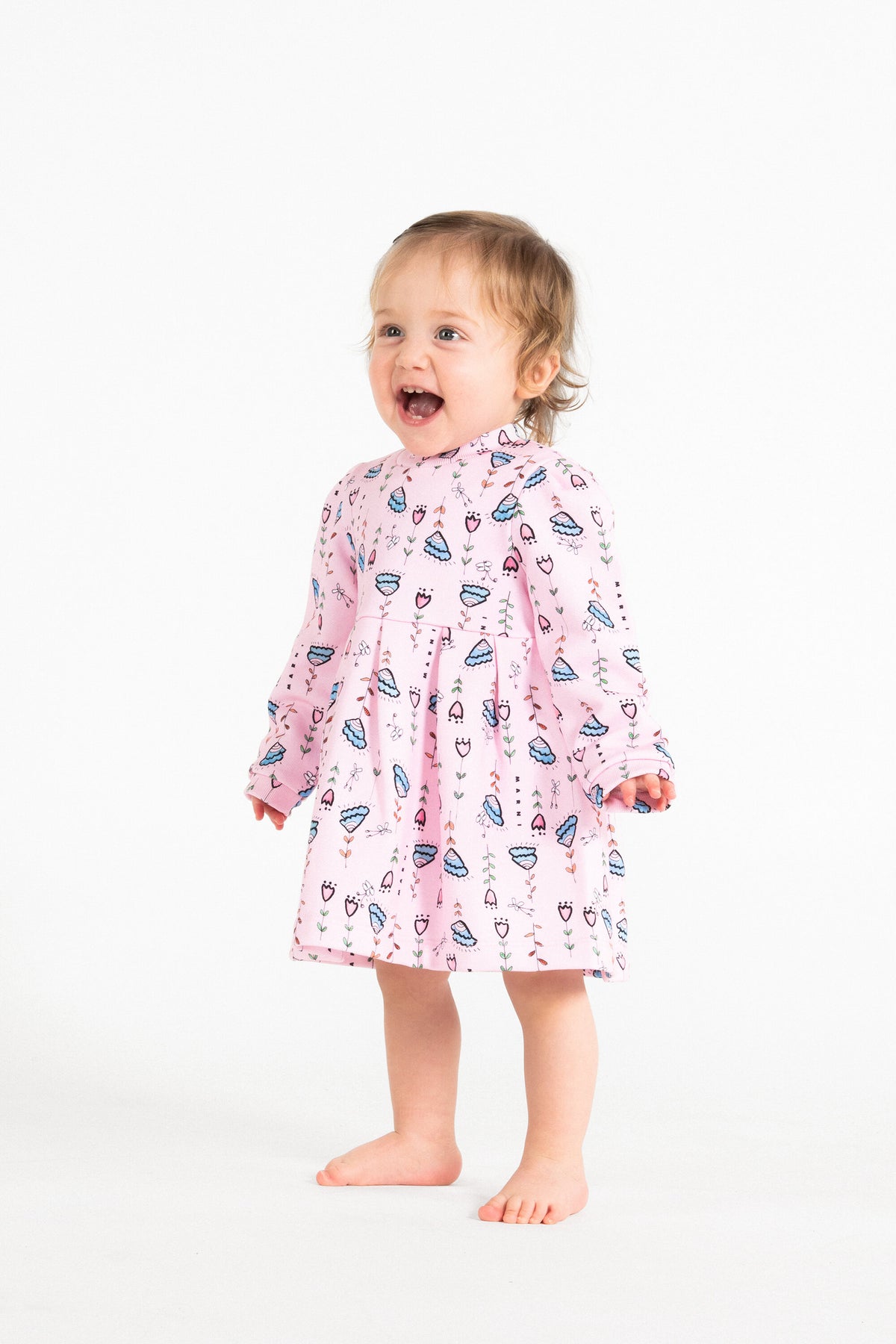 Vestido con logo y estampado floral