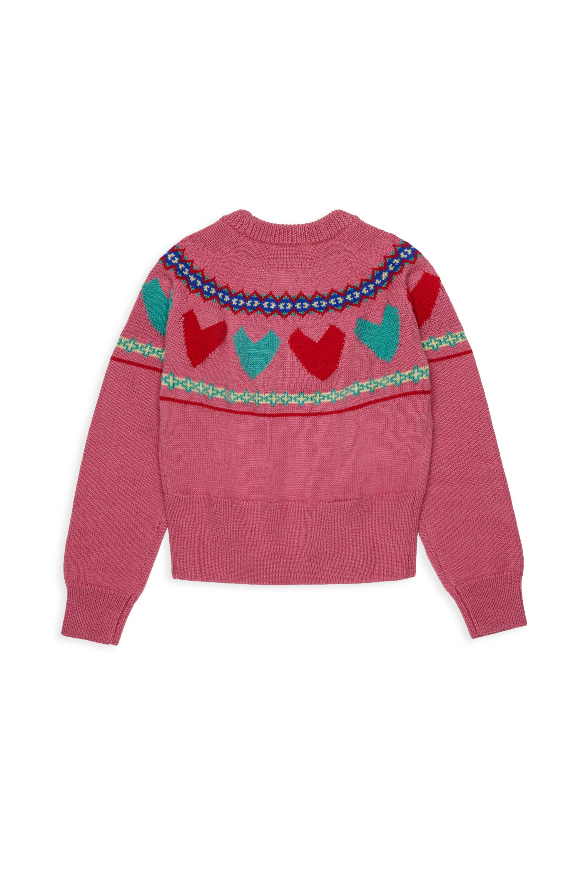 Jersey de cuello redondo con corazones jacquard