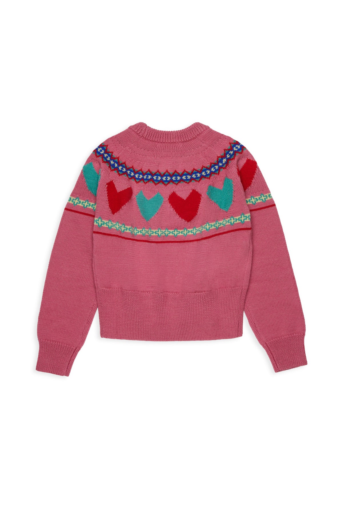 Jersey de cuello redondo con corazones jacquard